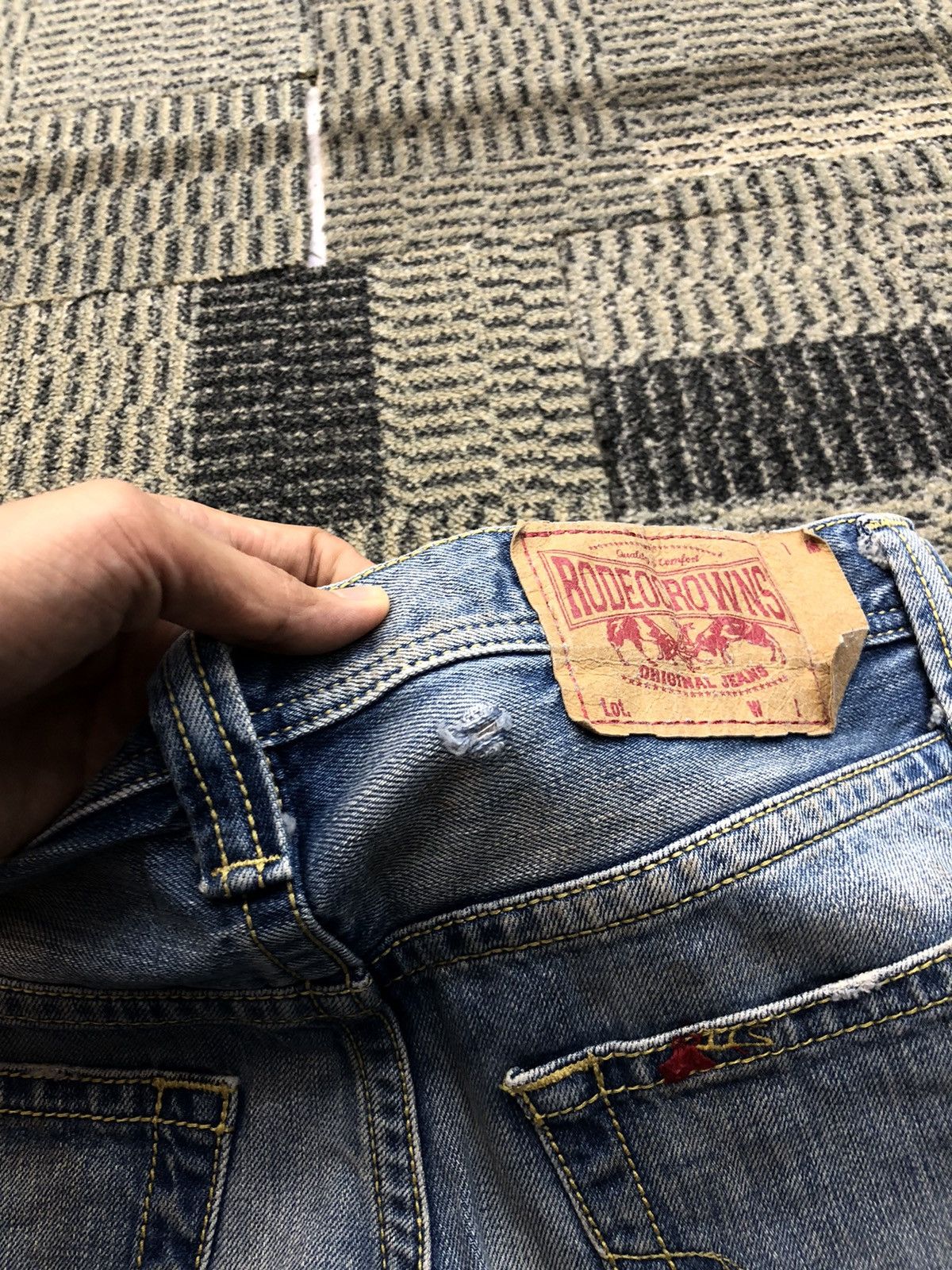 Japanese Brand Rodoe Crowns Distressed Faded Blue Jeans Size 29" - 18 Thumbnail