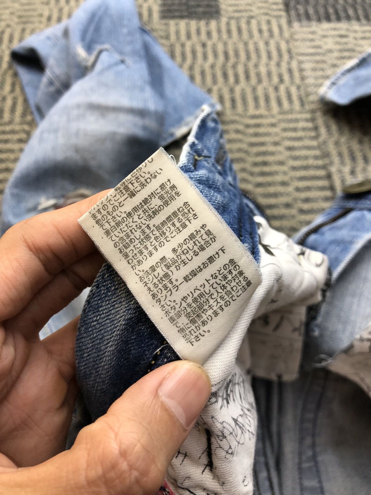 Japanese Brand Rodoe Crowns Distressed Faded Blue Jeans Size 29" - 25 Thumbnail