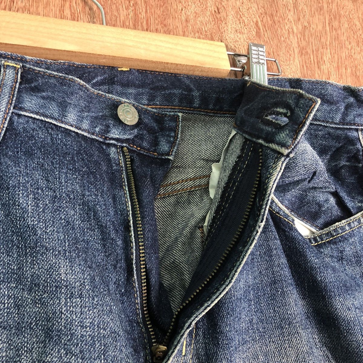 Japanese Brand DLL Japan GU blue distressed japan Denim Pants #c155 Size US 33 - 5 Thumbnail