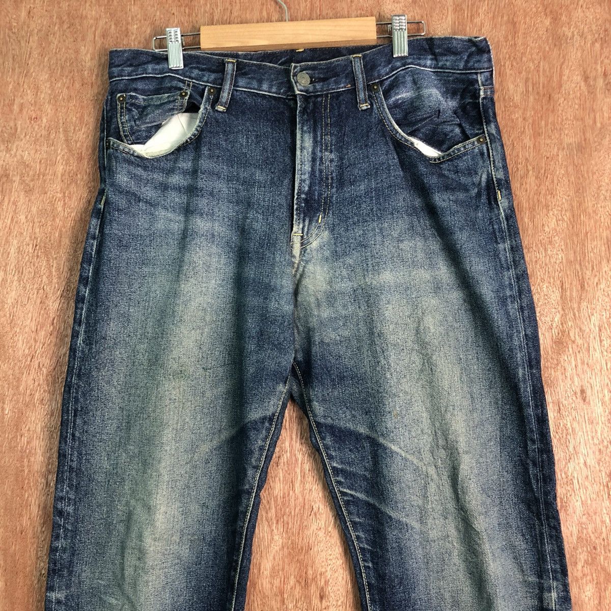 Japanese Brand DLL Japan GU blue distressed japan Denim Pants #c155 Size US 33 - 2 Thumbnail