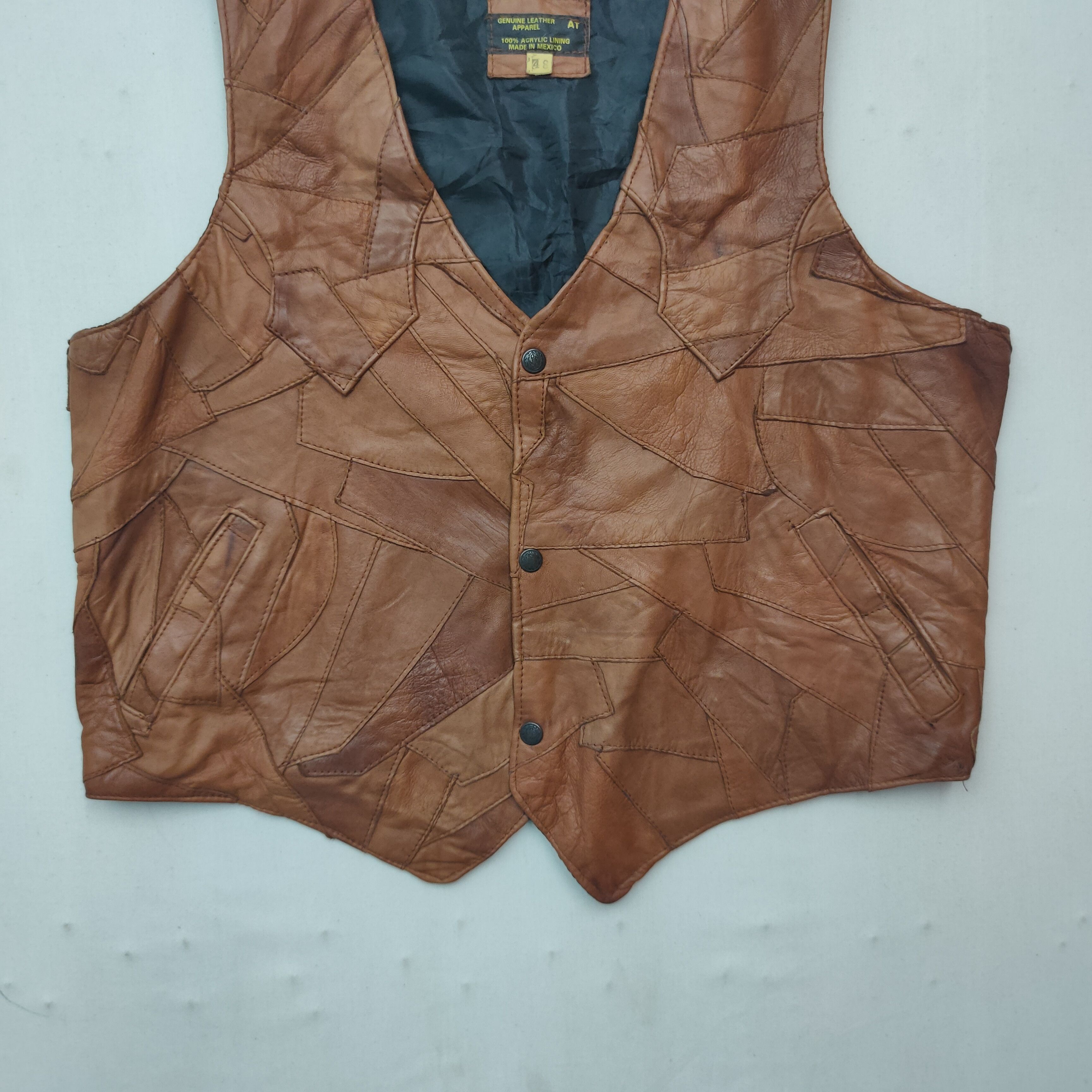 Vintage Vintage‼️ GENUINE LEATHER APPAREL Made in Mexico Vest Size US L / EU 52-54 / 3 - 3 Thumbnail