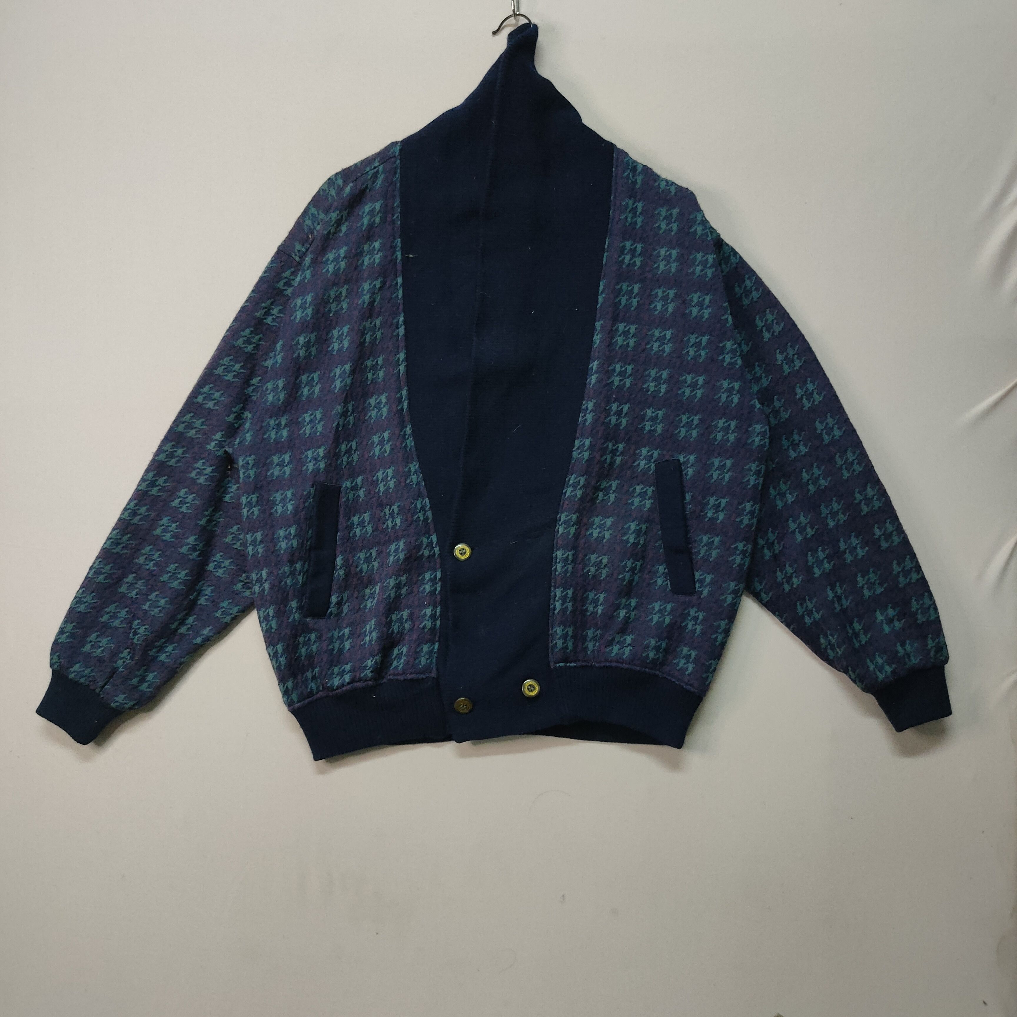 Japanese Brand VINTAGE CRUDE HEART CHECKRED CARDIGAN KNITWEAR Size US XL / EU 56 / 4 - 1 Thumbnail