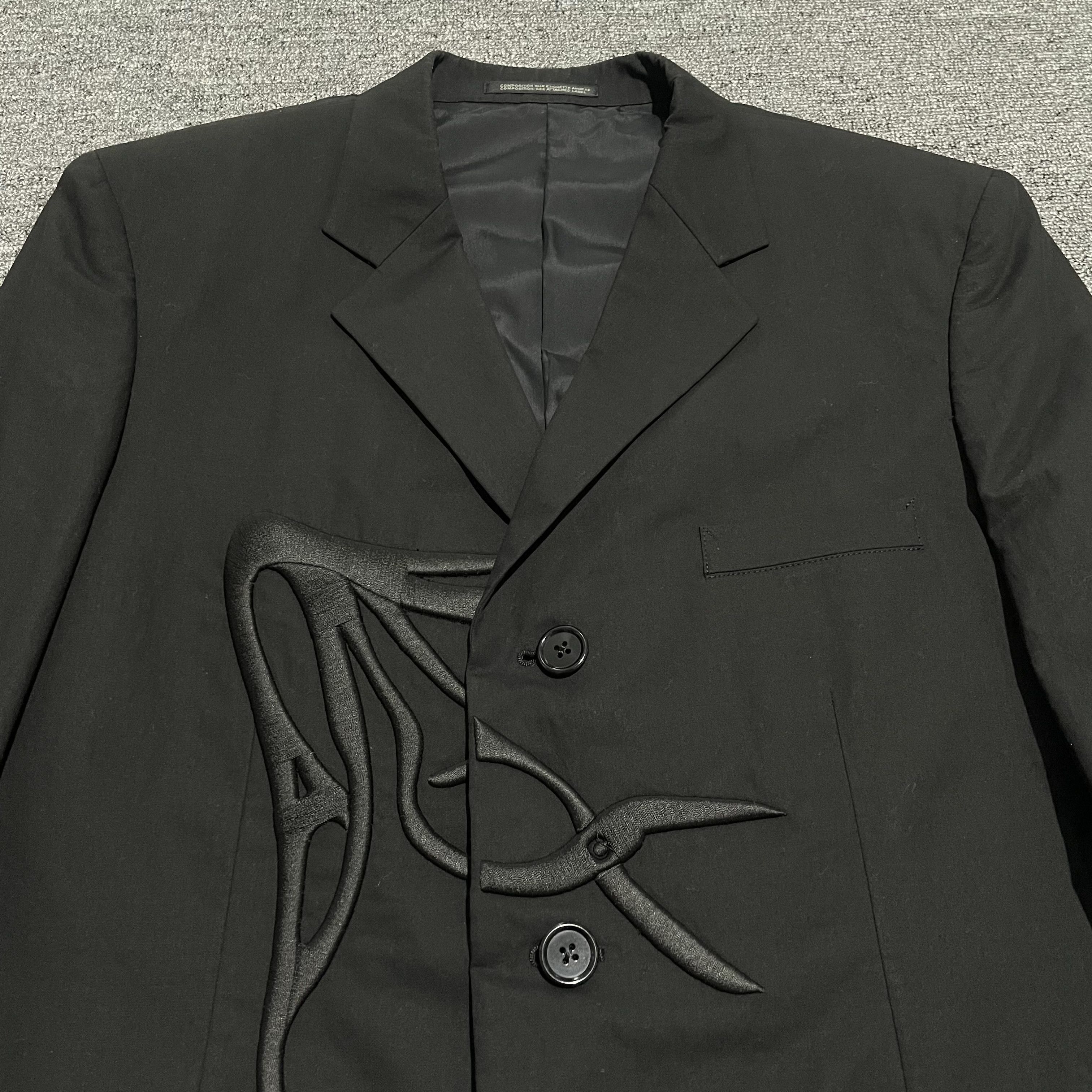 Yohji Yamamoto Yohji Yamamoto SS2009 Thick Silk Embroidered Scissor Jacket Size US XL / EU 56 / 4 - 2 Thumbnail