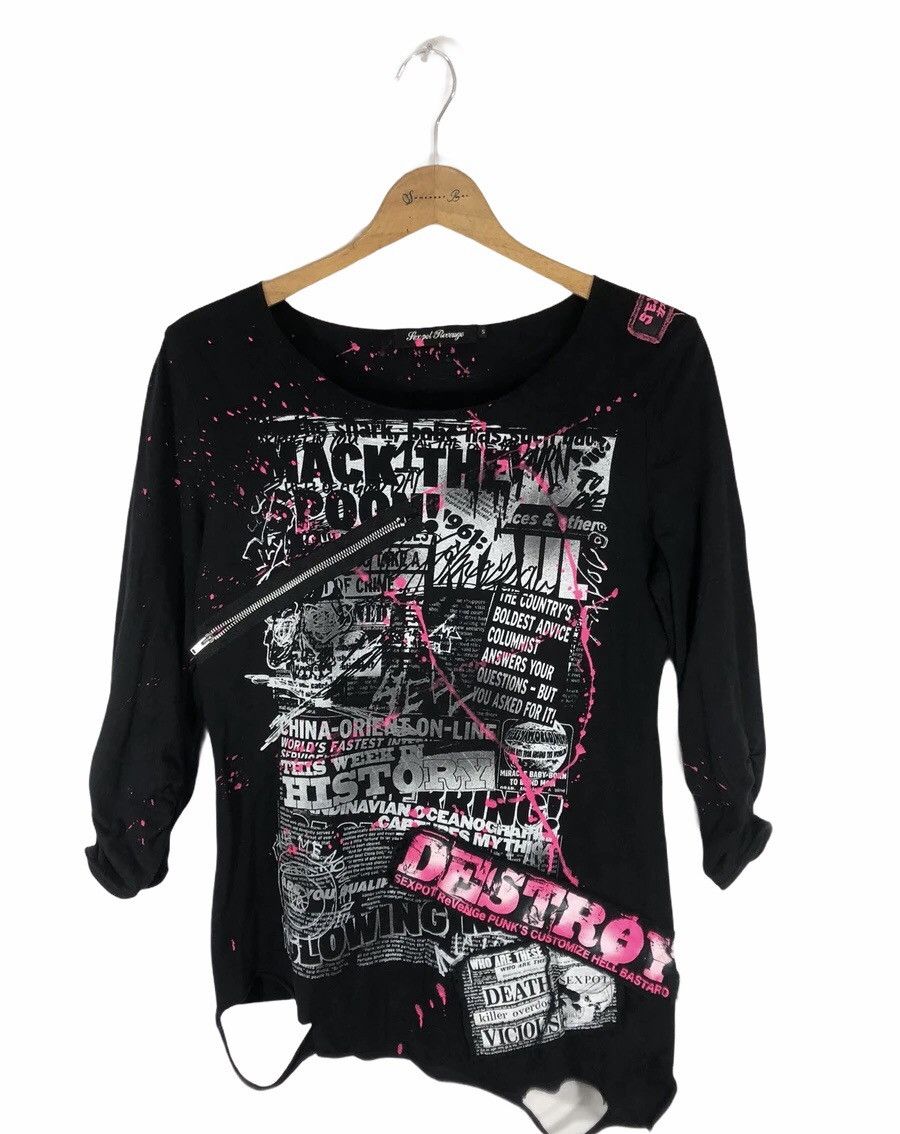 Japanese Brand Sex Pot Revenge Seditionaries Style Distresses Design Shirt Size US S / EU 44-46 / 1 - 2 Thumbnail