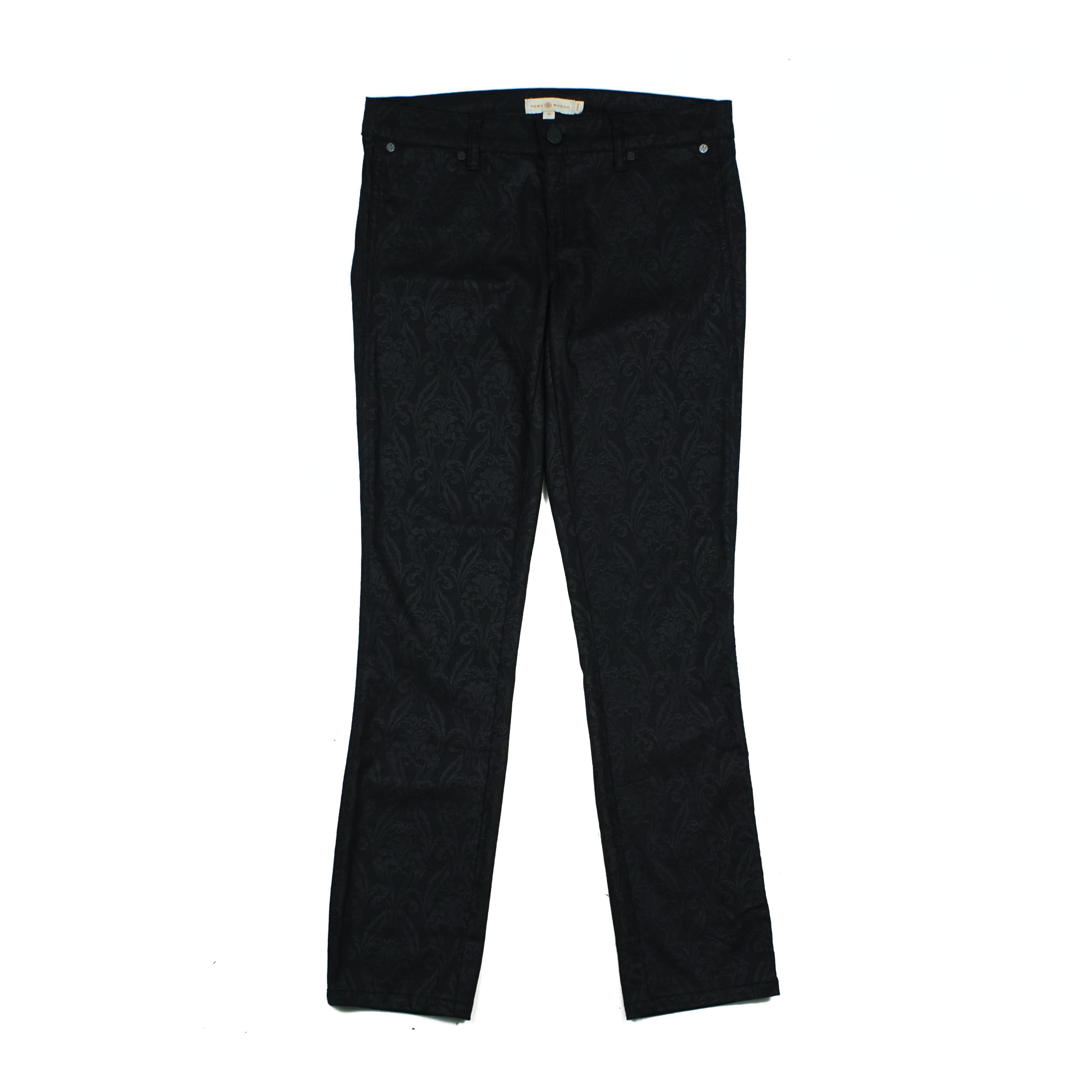 image of Tory Burch Tonal Pattern Skinny Pants, Women's (Size 26)