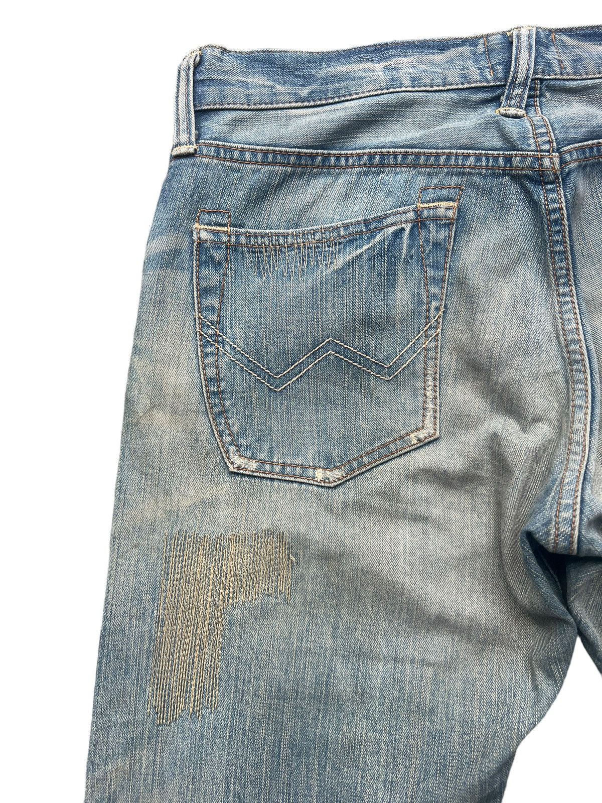 Edwin × Vintage Vintage Edwin Japan PatchWork Distressed Denim Jeans 35x31 Size US 35 - 11 Thumbnail