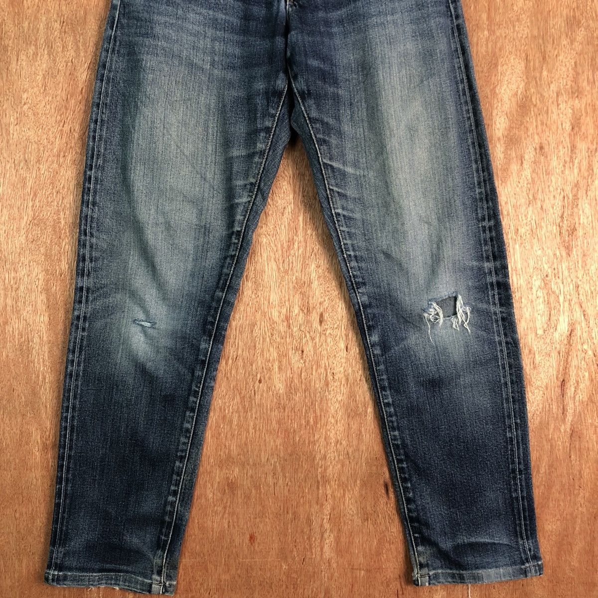 Uniqlo DLL Uniqlo Dark Blue distressed Denim Pants #c245 Size US 30 / EU 46 - 3 Thumbnail