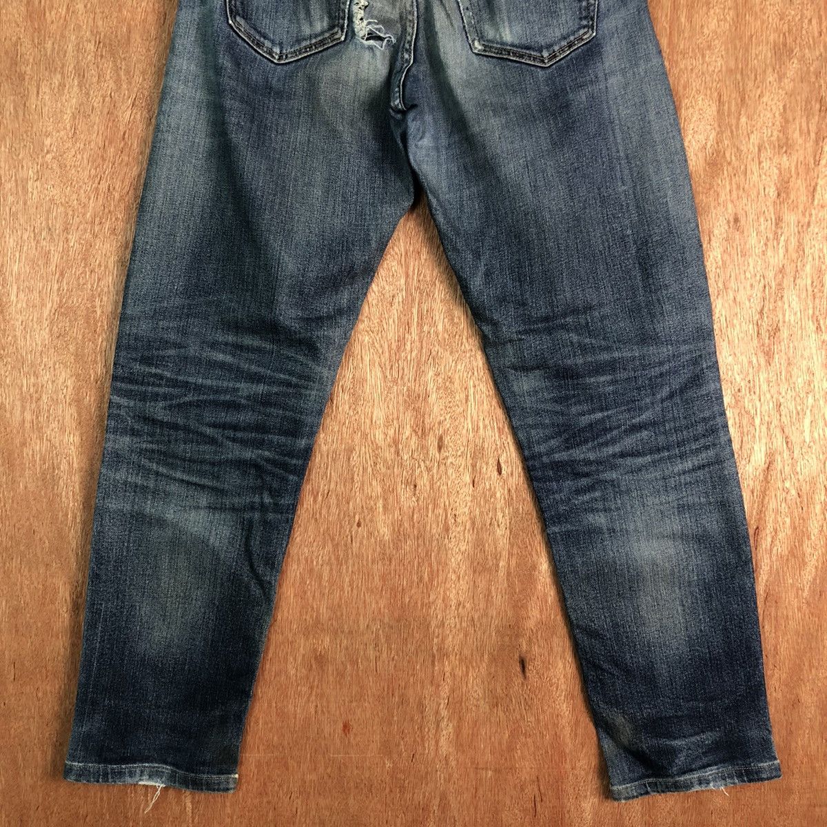 Uniqlo DLL Uniqlo Dark Blue distressed Denim Pants #c245 Size US 30 / EU 46 - 9 Thumbnail