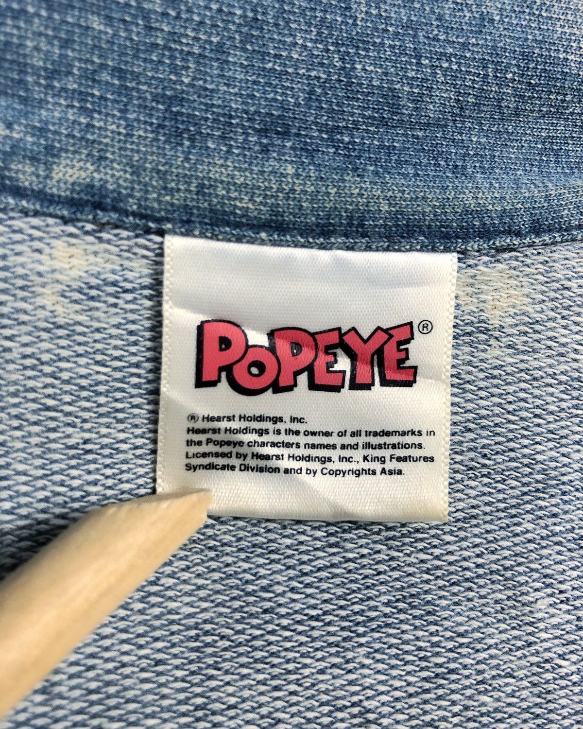 Cartoon Network Rare Vintage Popeye Acid Wash Light Denim Jacket Size US M / EU 48-50 / 2 - 10 Thumbnail
