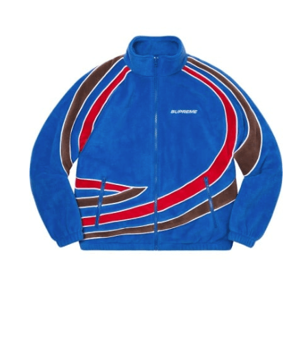 Pre-owned Supreme Racing Fleece Jacket Blue Size Large