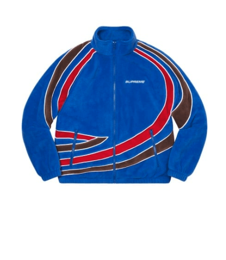 Pre-owned Supreme Racing Fleece Jacket Blue Size Large