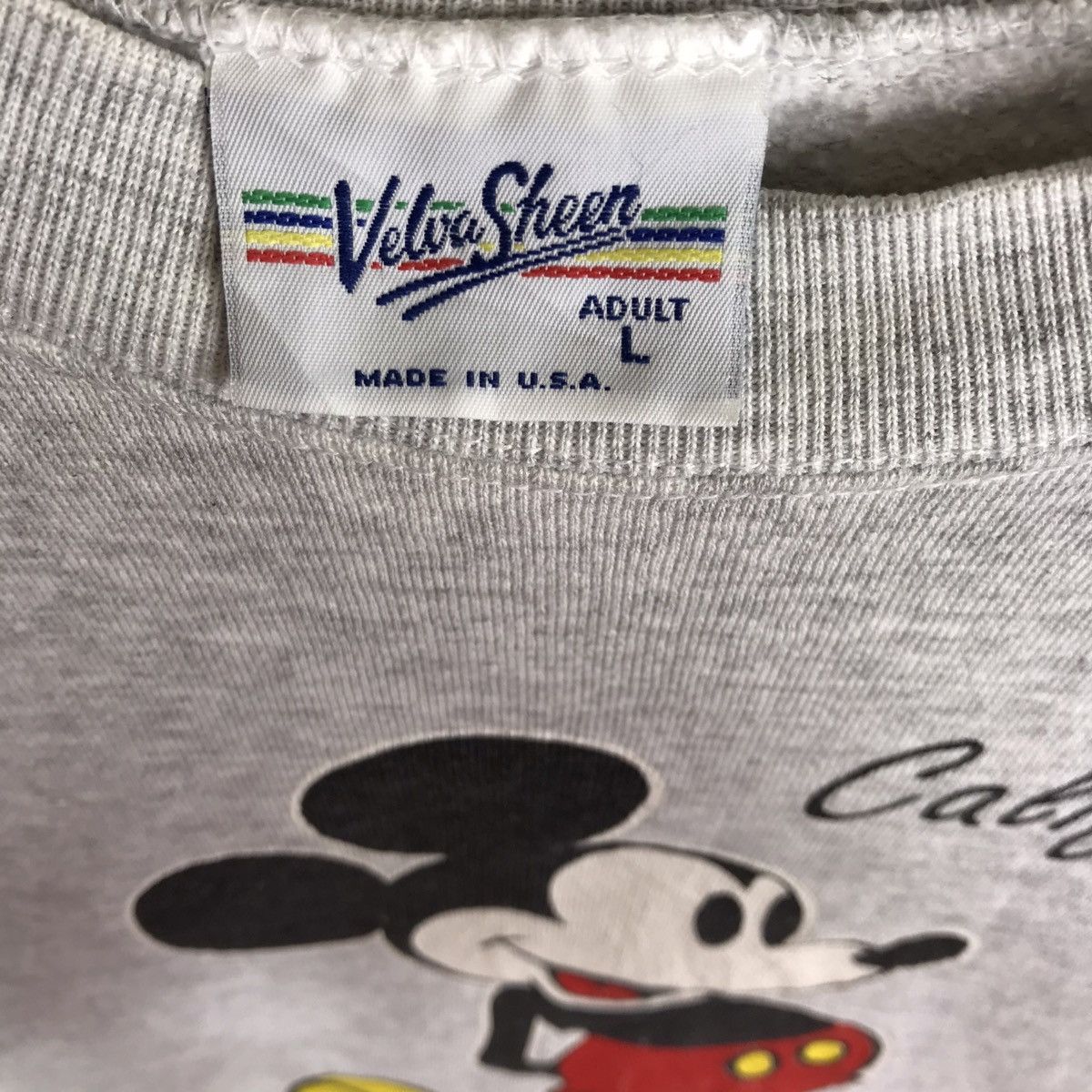 Mickey Mouse × Velva Sheen × Vintage Vintage 90s Mickey Mouse Sweatshirt Size US L / EU 52-54 / 3 - 8 Thumbnail
