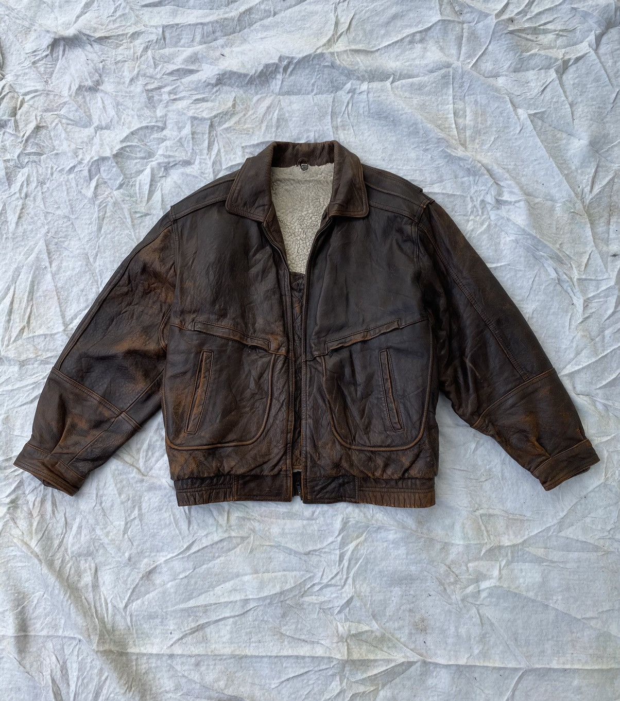 Leather 🔥RARE🔥VINTAGE LEATHER BIKER JACKET Size US L / EU 52-54 / 3 - 2 Thumbnail