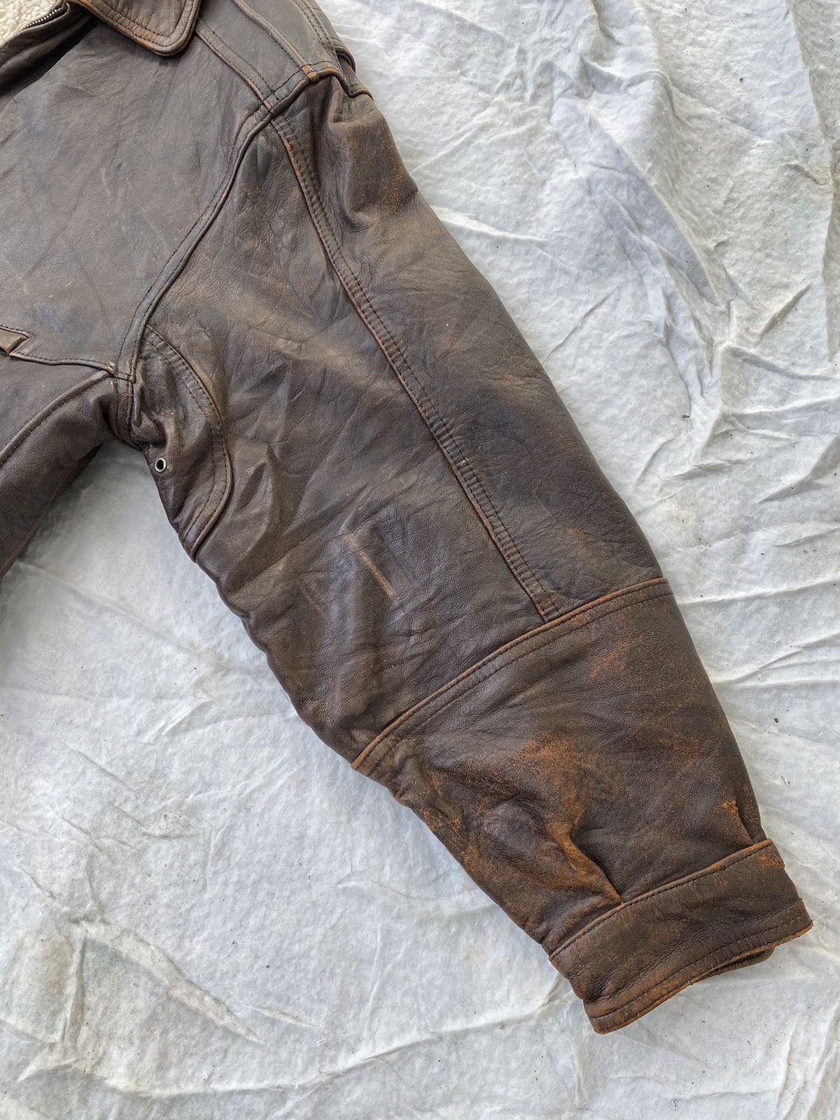 Leather 🔥RARE🔥VINTAGE LEATHER BIKER JACKET Size US L / EU 52-54 / 3 - 9 Thumbnail