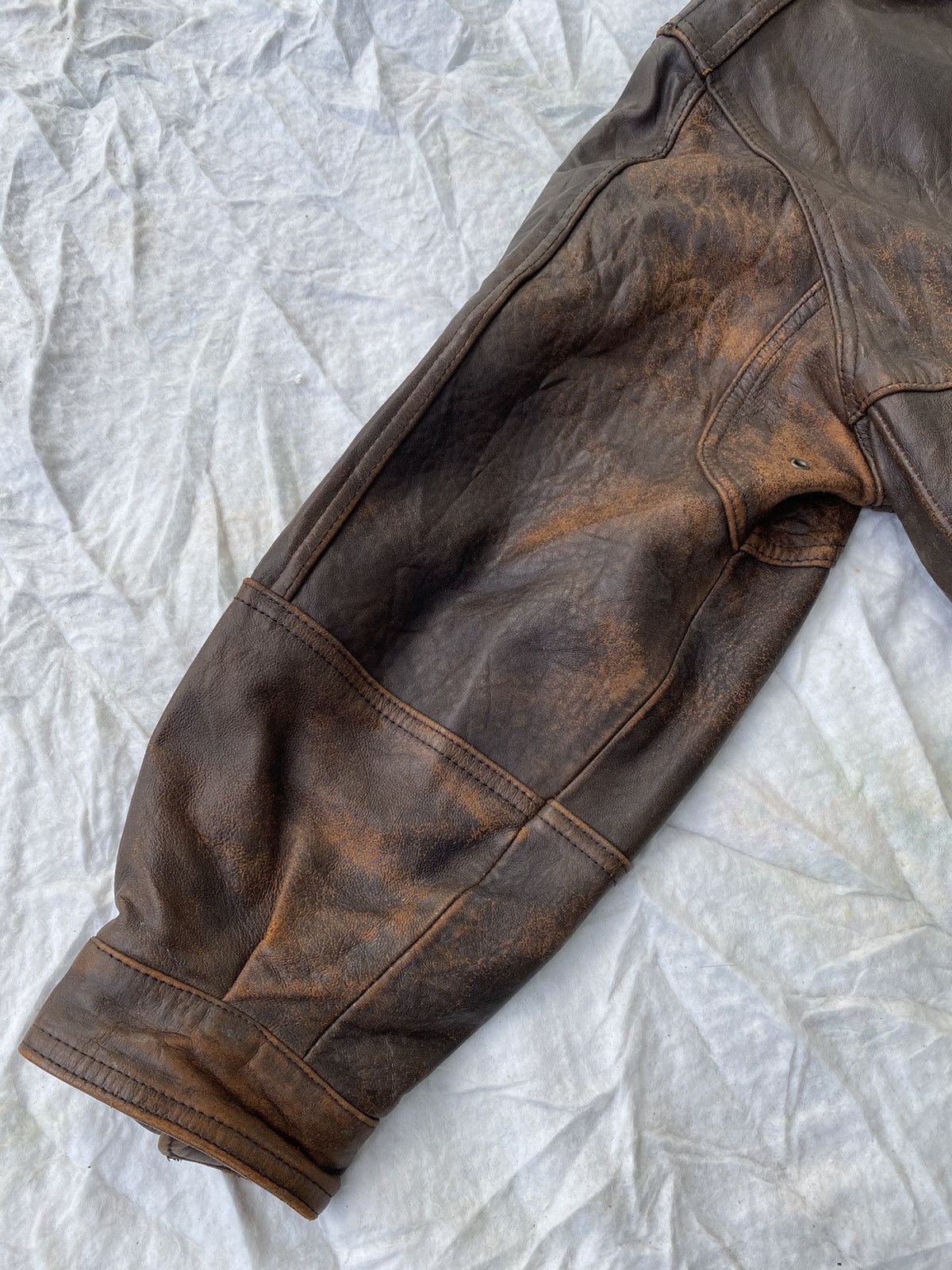Leather 🔥RARE🔥VINTAGE LEATHER BIKER JACKET Size US L / EU 52-54 / 3 - 8 Thumbnail