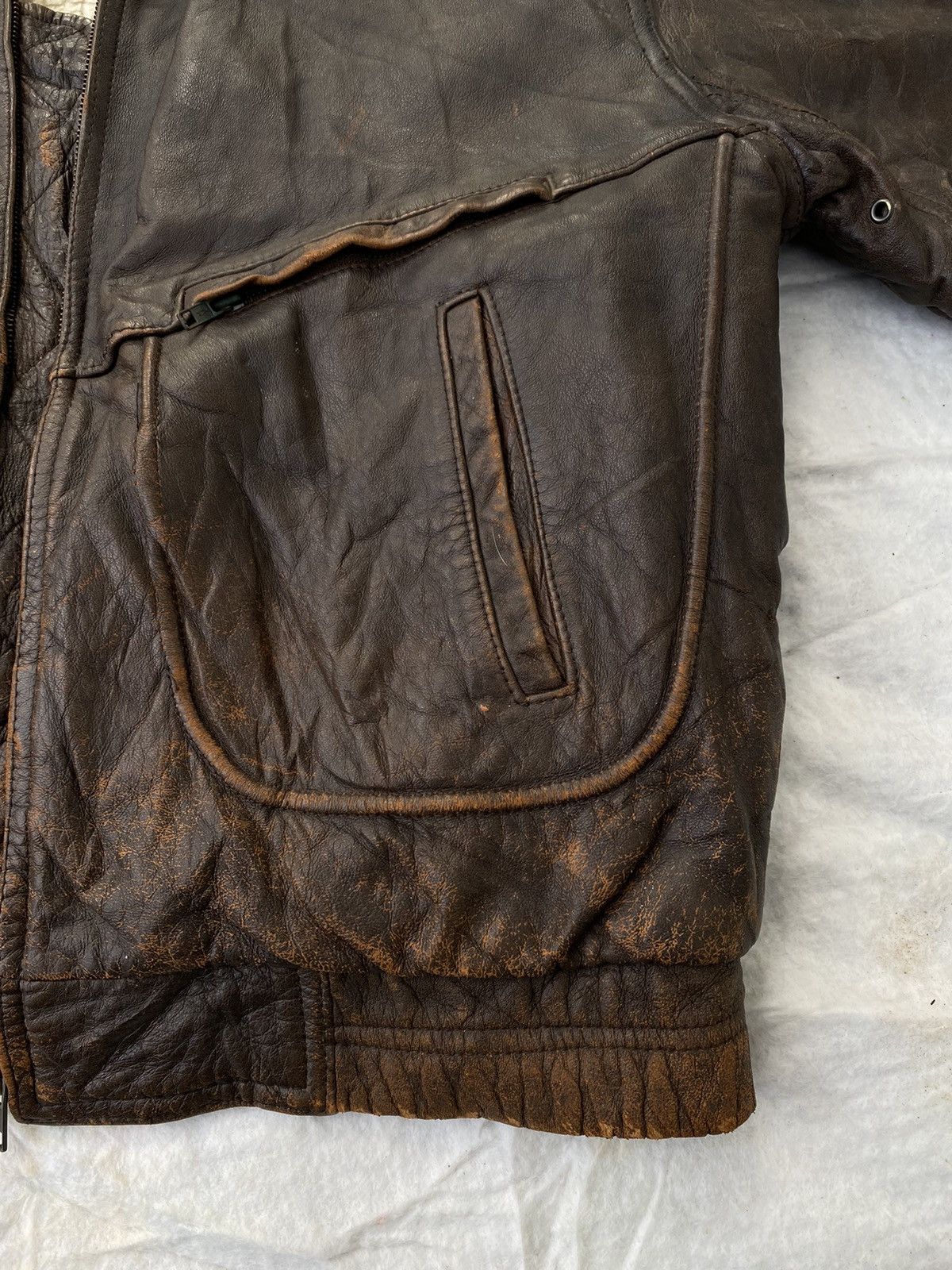 Leather 🔥RARE🔥VINTAGE LEATHER BIKER JACKET Size US L / EU 52-54 / 3 - 6 Thumbnail