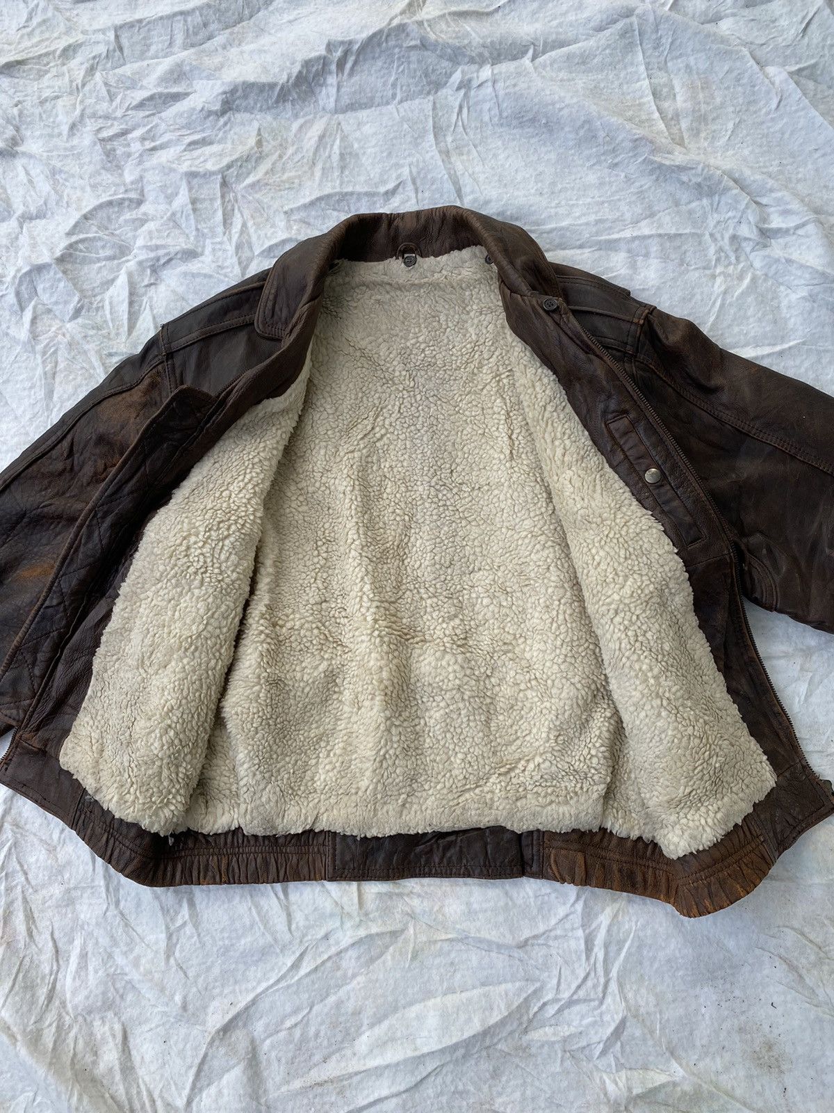 Leather 🔥RARE🔥VINTAGE LEATHER BIKER JACKET Size US L / EU 52-54 / 3 - 11 Thumbnail
