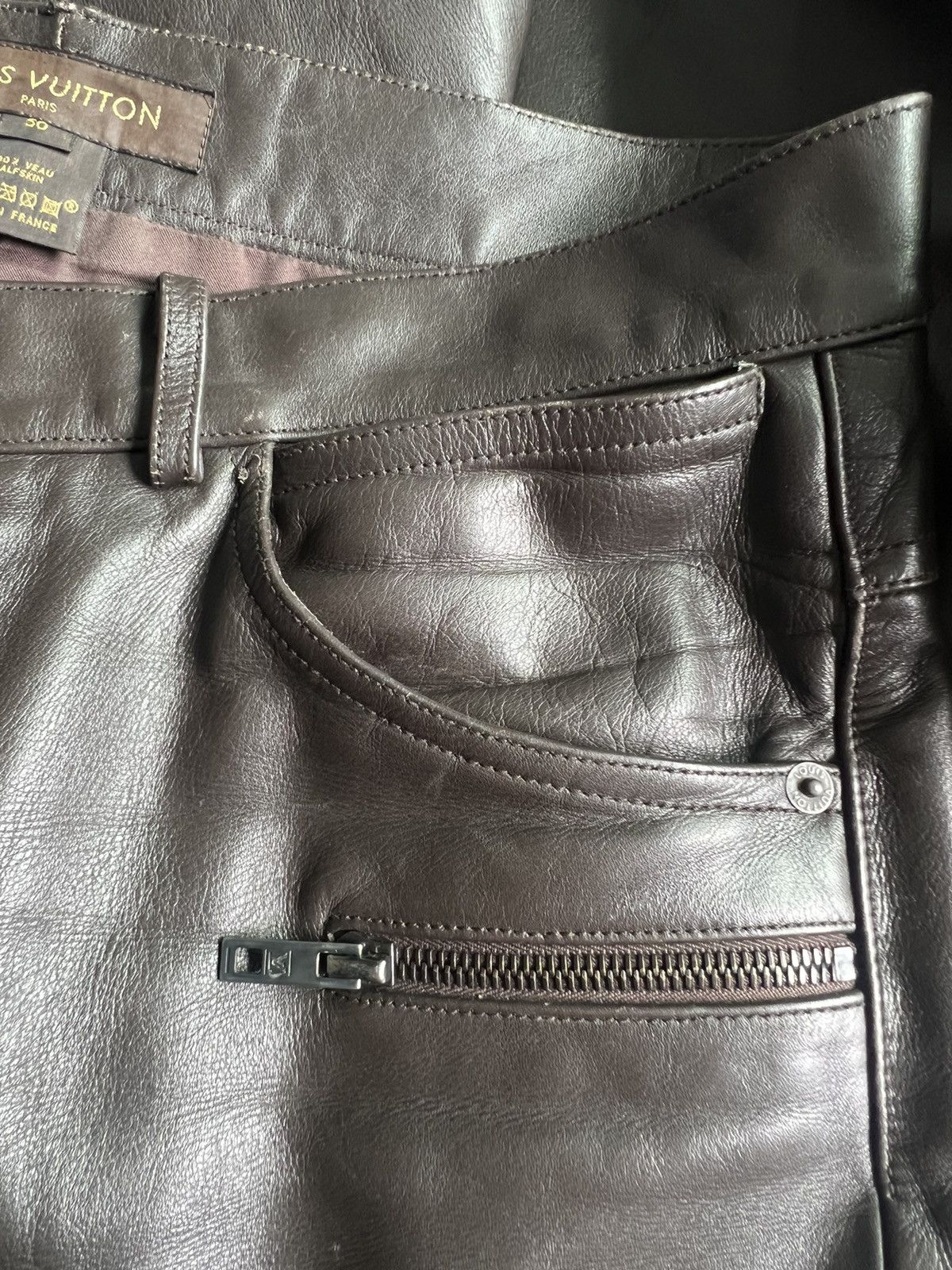 Louis Vuitton 7 pocket leather pant Size US 31 - 4 Thumbnail