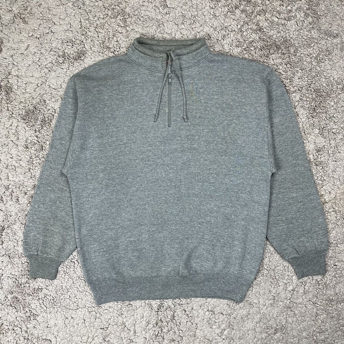 Vintage Vintage Jerzees Blank Half Zipper Sweatshirt Size US L / EU 52-54 / 3 - 1 Thumbnail