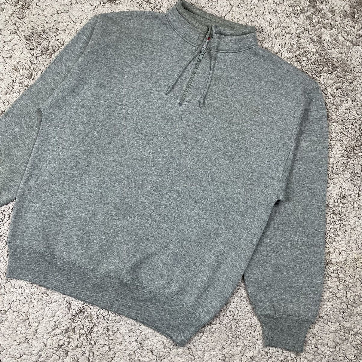 Vintage Vintage Jerzees Blank Half Zipper Sweatshirt Size US L / EU 52-54 / 3 - 4 Thumbnail