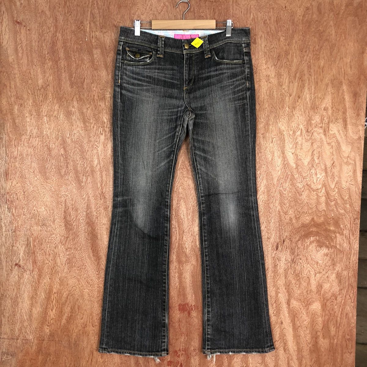 image of Vintage Uniqlo Boot Cut Jeans Style Up Denim 1657 in Black Grey, Women's (Size 30)
