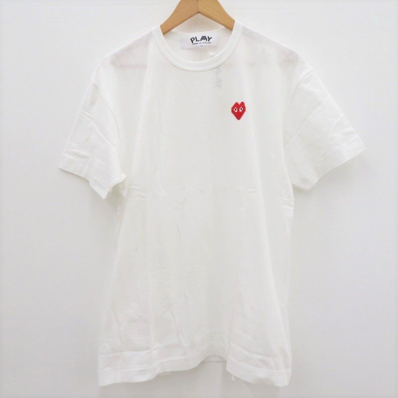 Short Sleeve T-Shirts White Heart Logo Patch Cotton