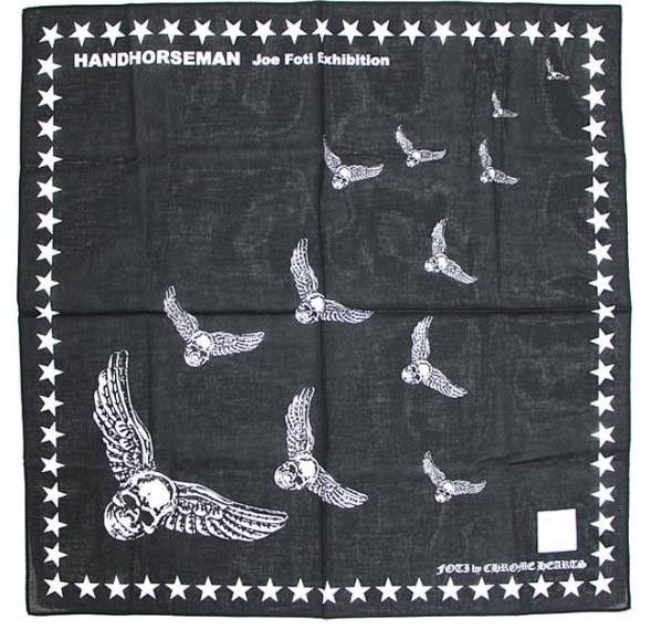 image of Chrome Hearts Foti Mahalia Handkerchief Bandana in Black, Men's