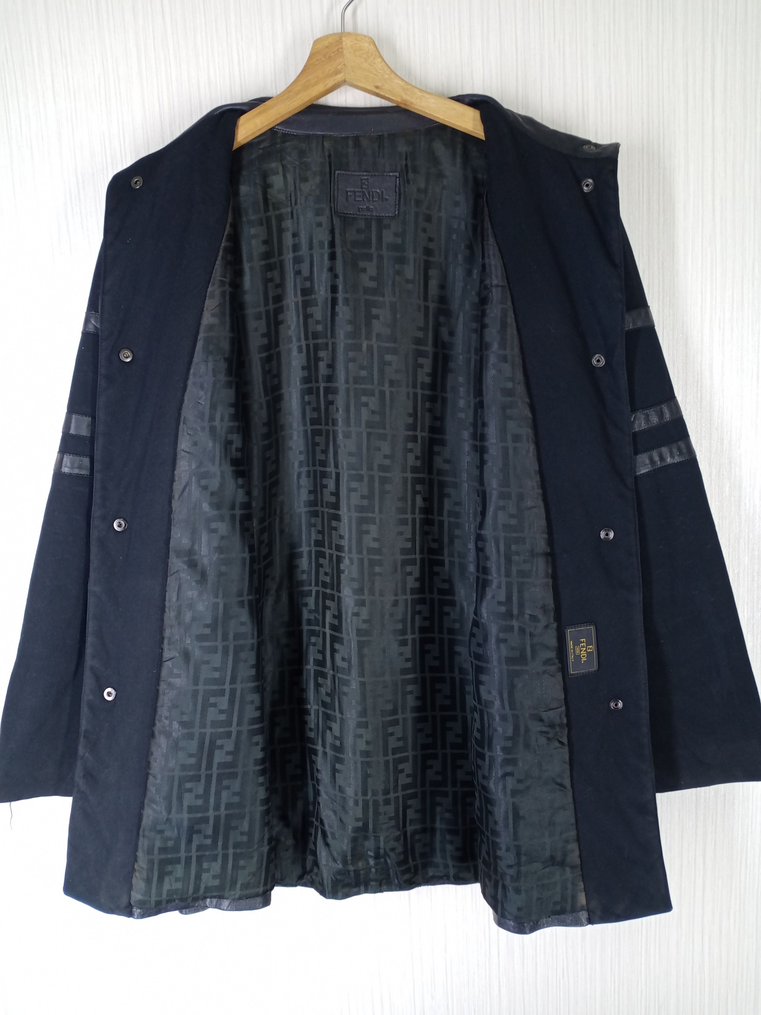 Fendi Vintage Fendi Monogram Genuine Leather Jacket Size US M / EU 48-50 / 2 - 2 Thumbnail