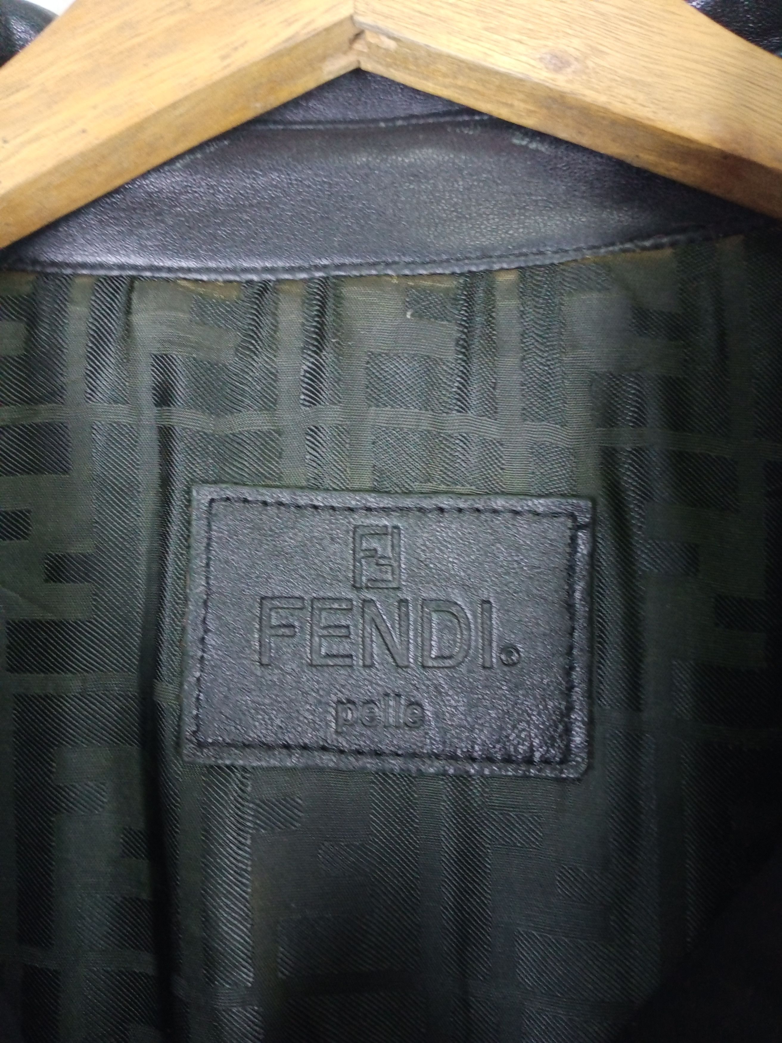 Fendi Vintage Fendi Monogram Genuine Leather Jacket Size US M / EU 48-50 / 2 - 11 Thumbnail