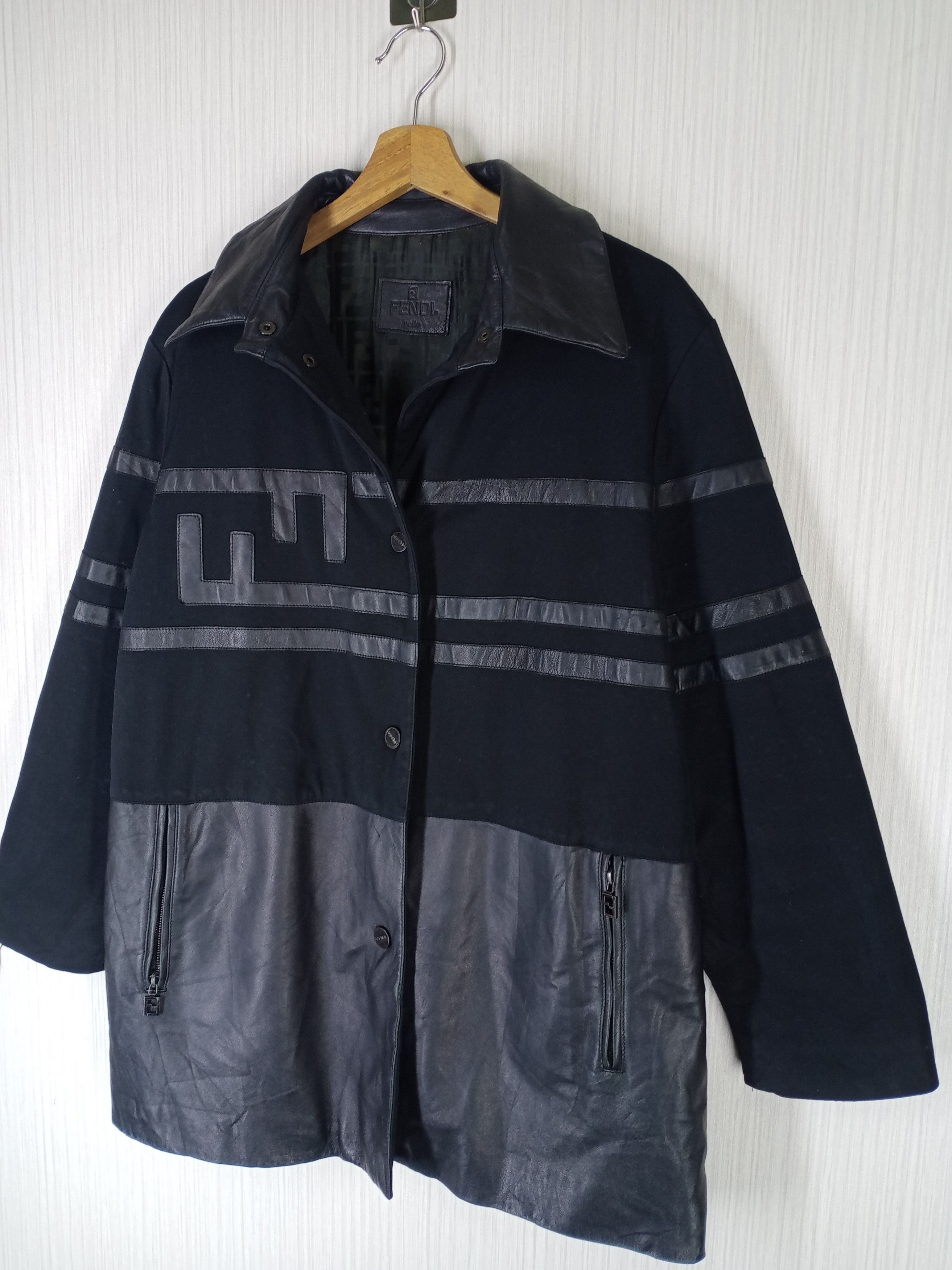 Fendi Vintage Fendi Monogram Genuine Leather Jacket Size US M / EU 48-50 / 2 - 4 Thumbnail