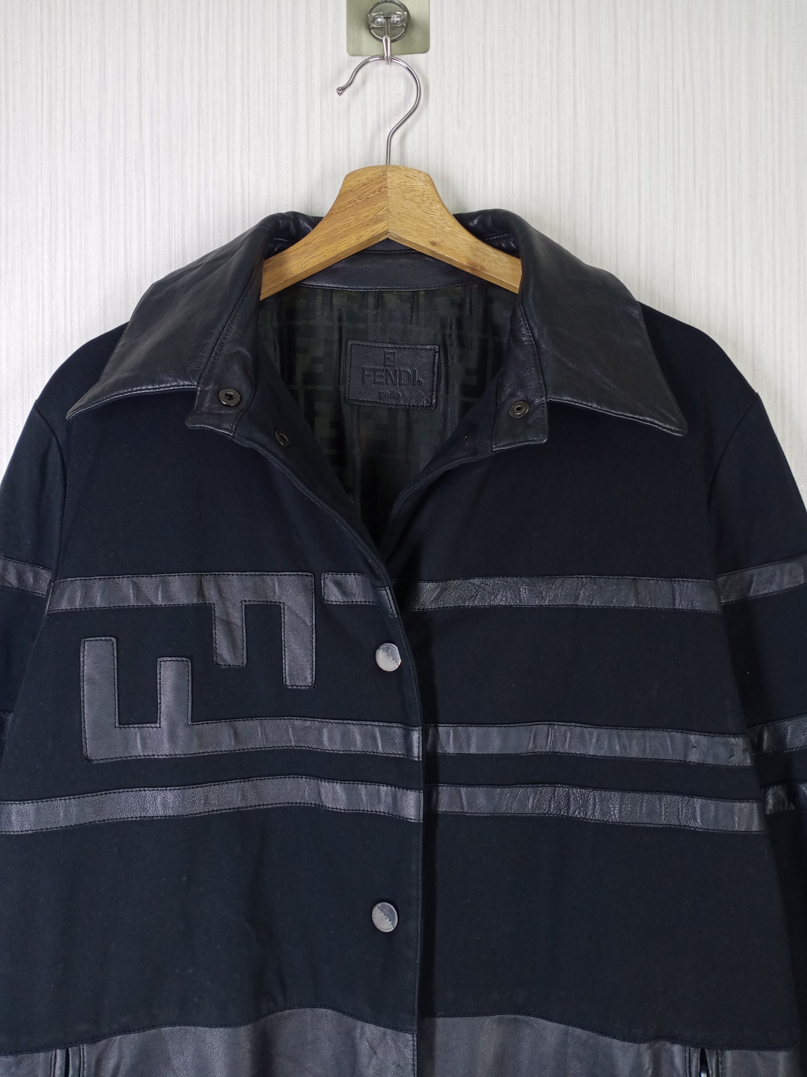 Fendi Vintage Fendi Monogram Genuine Leather Jacket Size US M / EU 48-50 / 2 - 3 Thumbnail