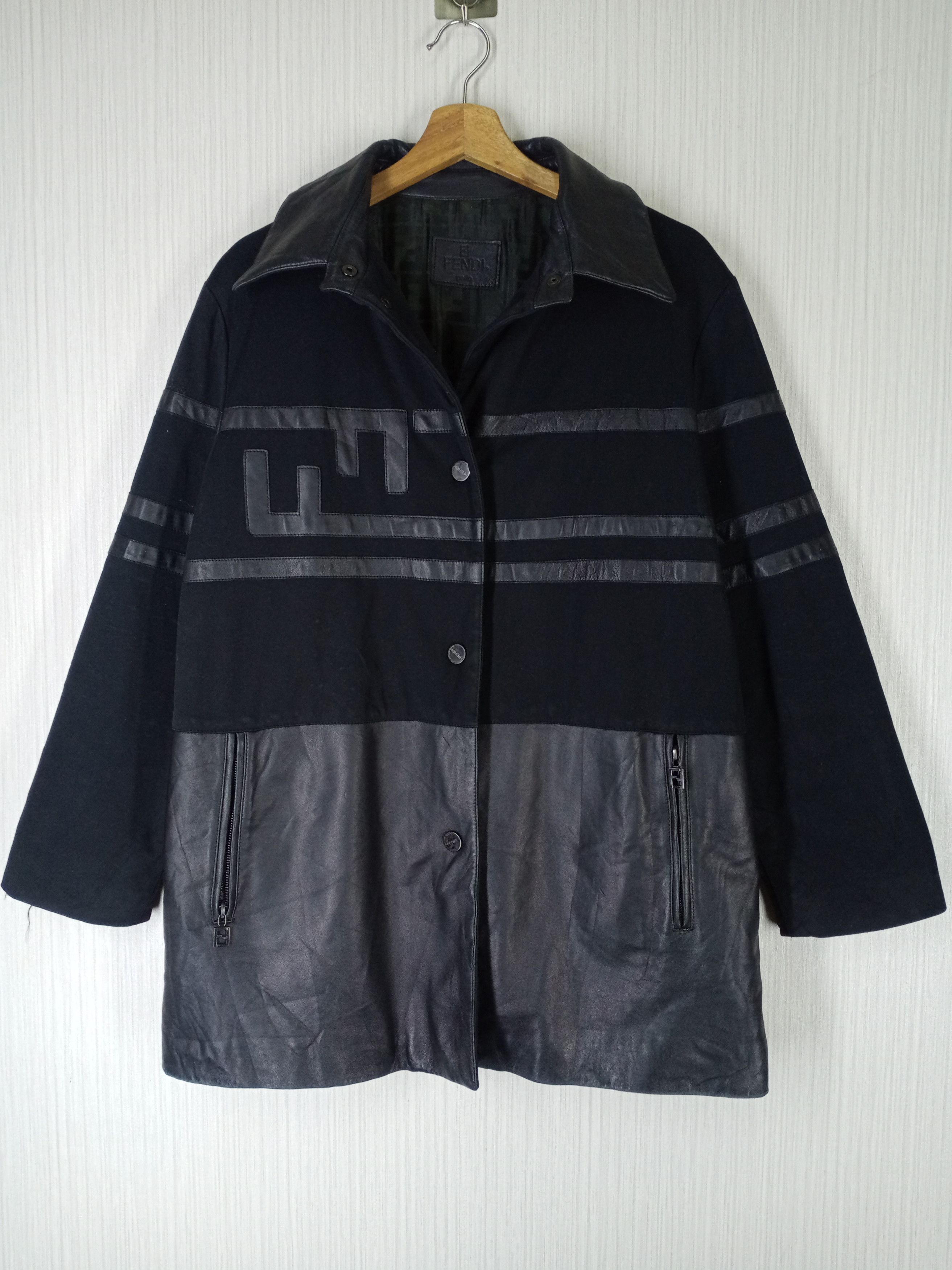 Fendi Vintage Fendi Monogram Genuine Leather Jacket Size US M / EU 48-50 / 2 - 5 Thumbnail