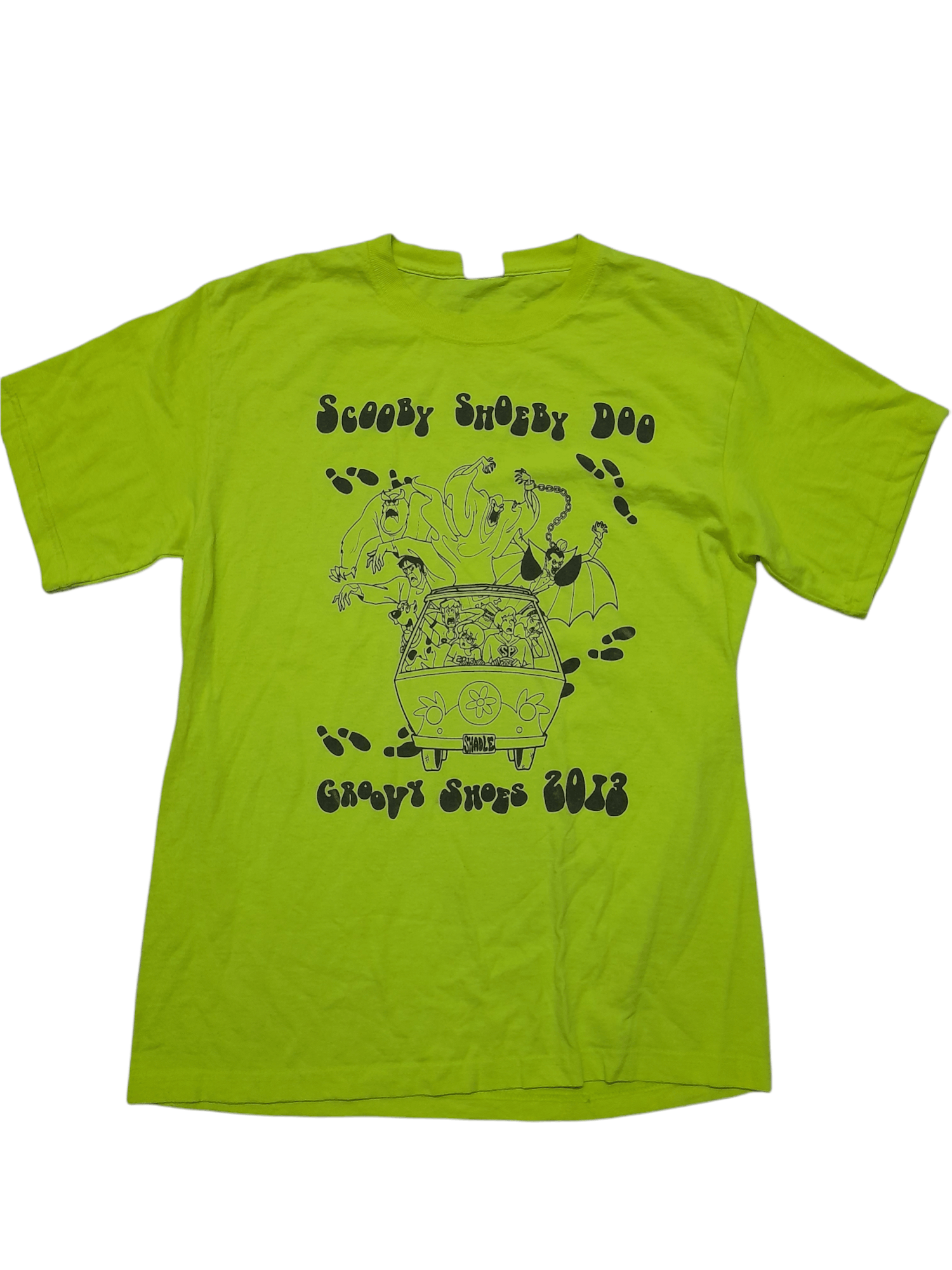 image of Cartoon Network Scooby Doo Shirt 50/50 (D659) in Green, Men's (Size Medium)