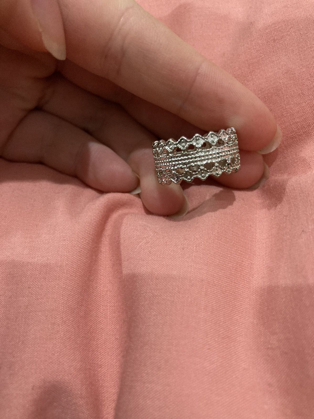 Jewelry Silver coloured intricate ring Size ONE SIZE - 1 Thumbnail