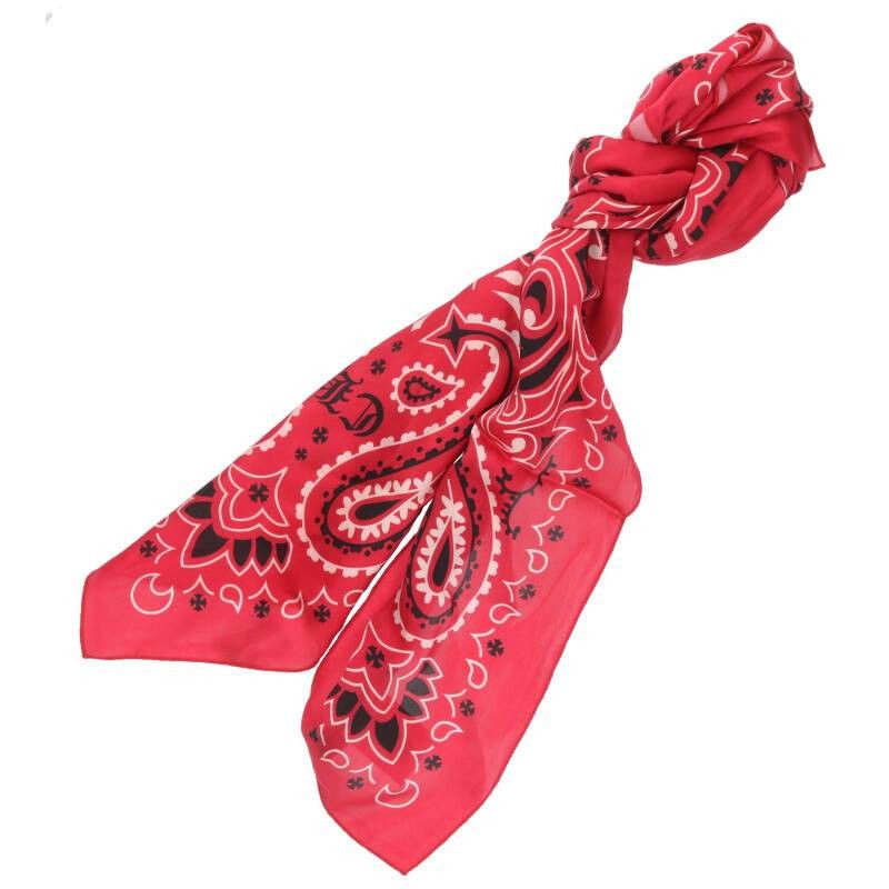 image of Chrome Hearts Red Silk Bandana Scarf, Men's