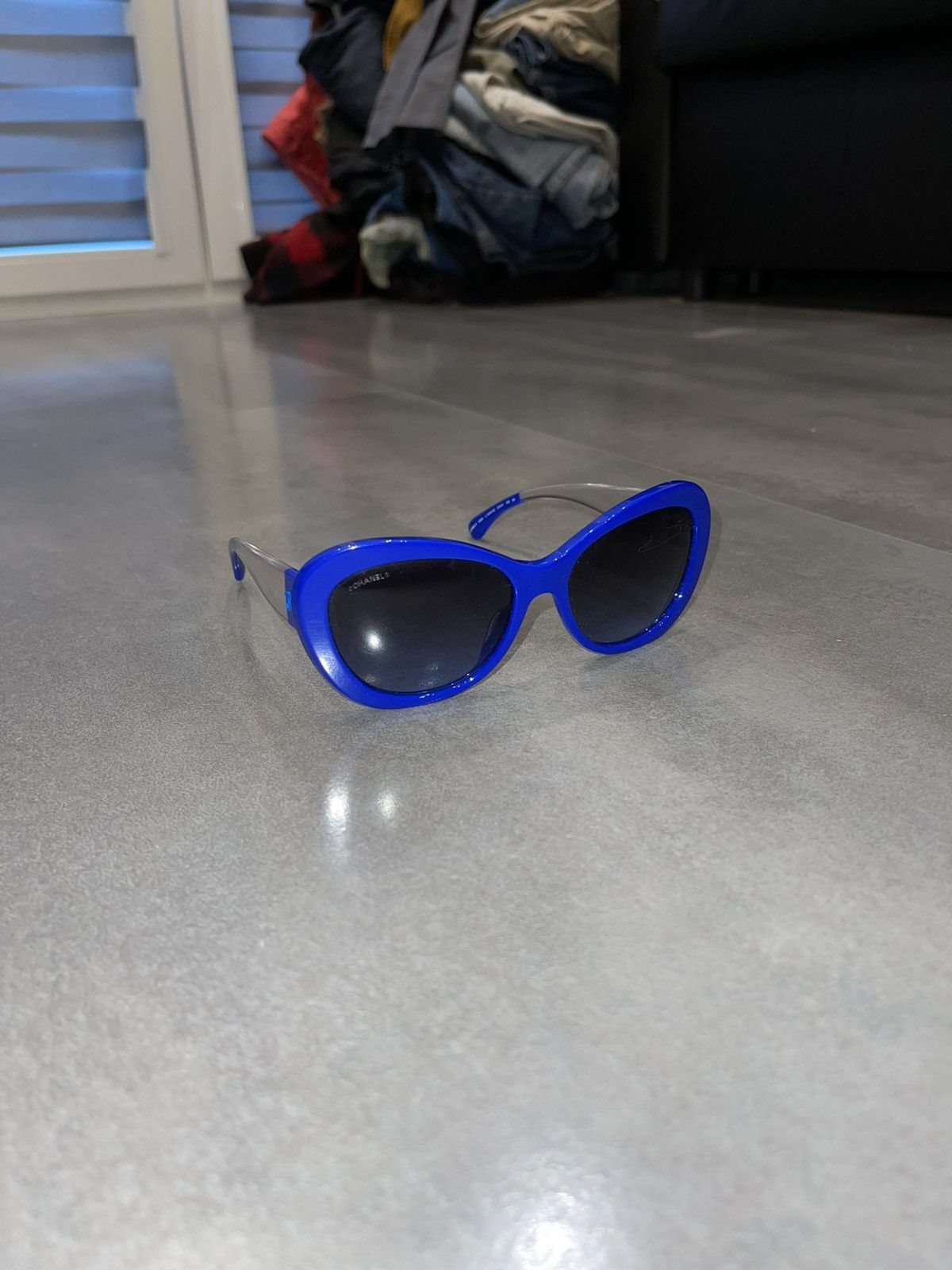 Chanel Chanel 5264 C.1445/S2 Blue Transparent Cobain Sunglasses Size ONE SIZE - 3 Thumbnail