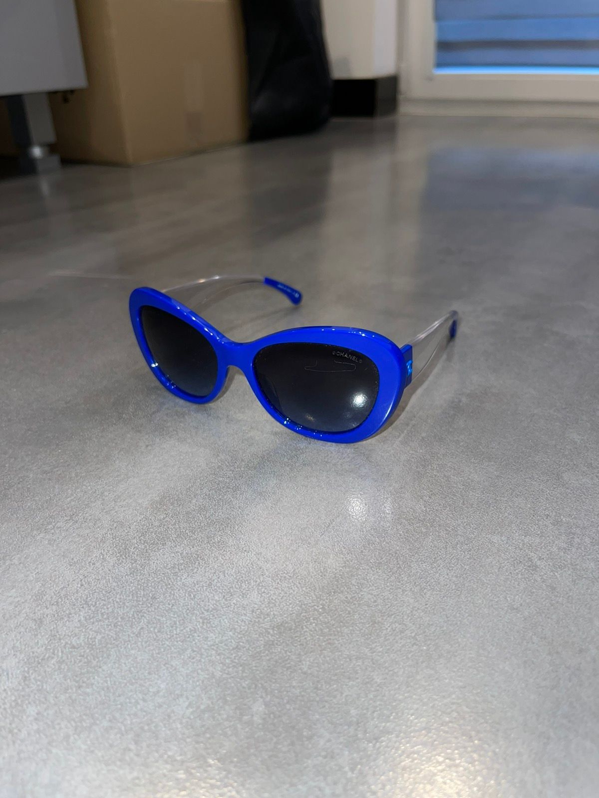 Pre-owned Chanel 5264 C.1445/s2 Blue Transparent Cobain Sunglasses