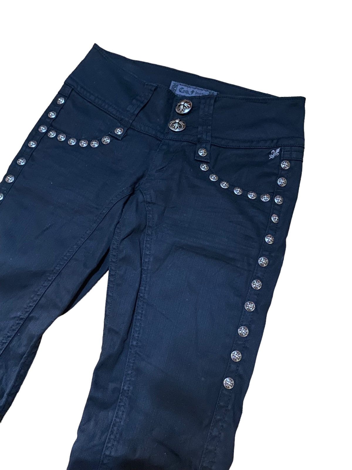 image of Archival Clothing x If Six Was Nine Vintage Japanese Cook Jeans Studs Black Denim, Women's (Size 26