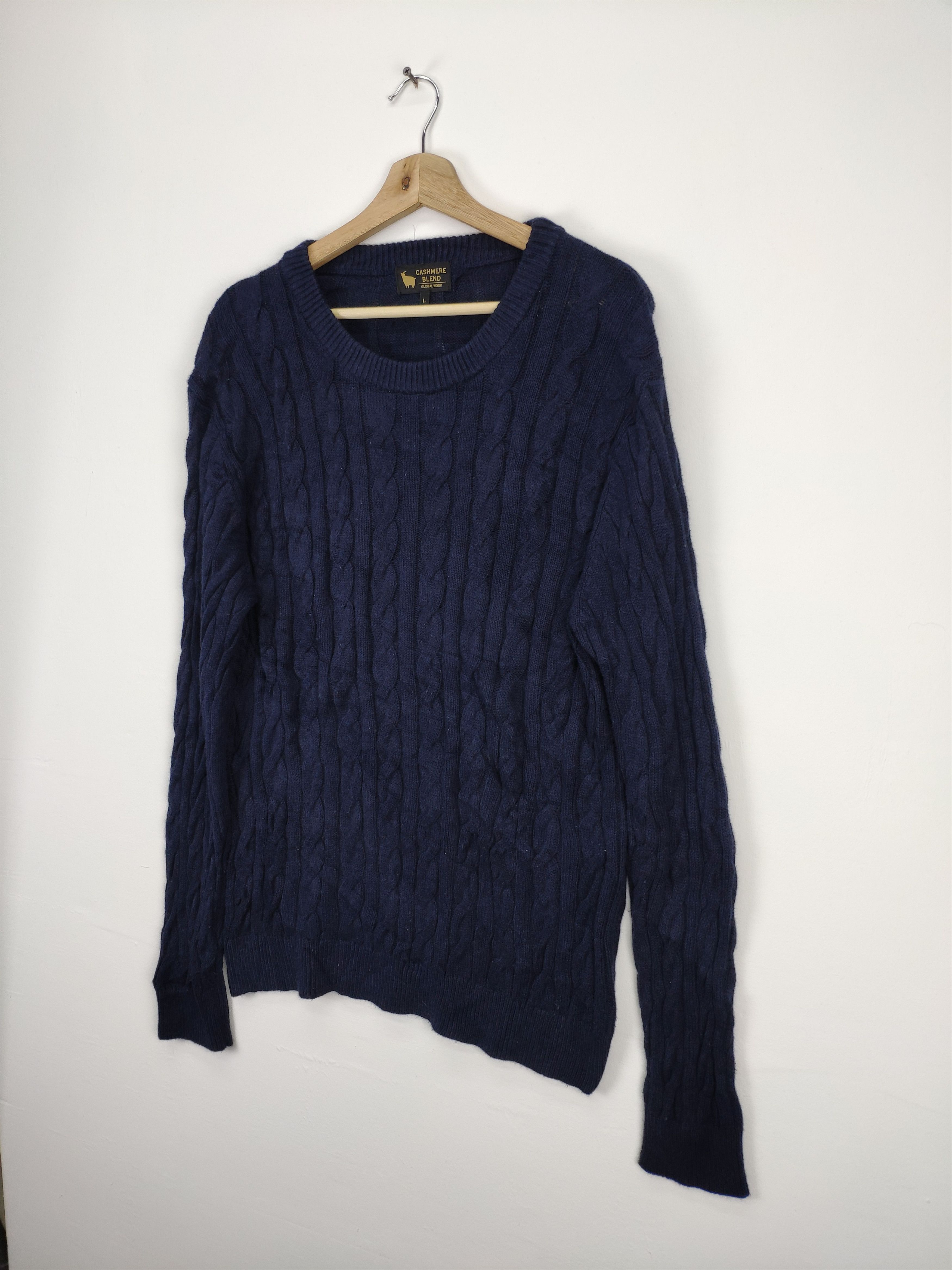 Global Work × Japanese Brand Steal 💥 Vintage Cashmere Cable Knit Sweater Global Work Size US L / EU 52-54 / 3 - 2 Thumbnail