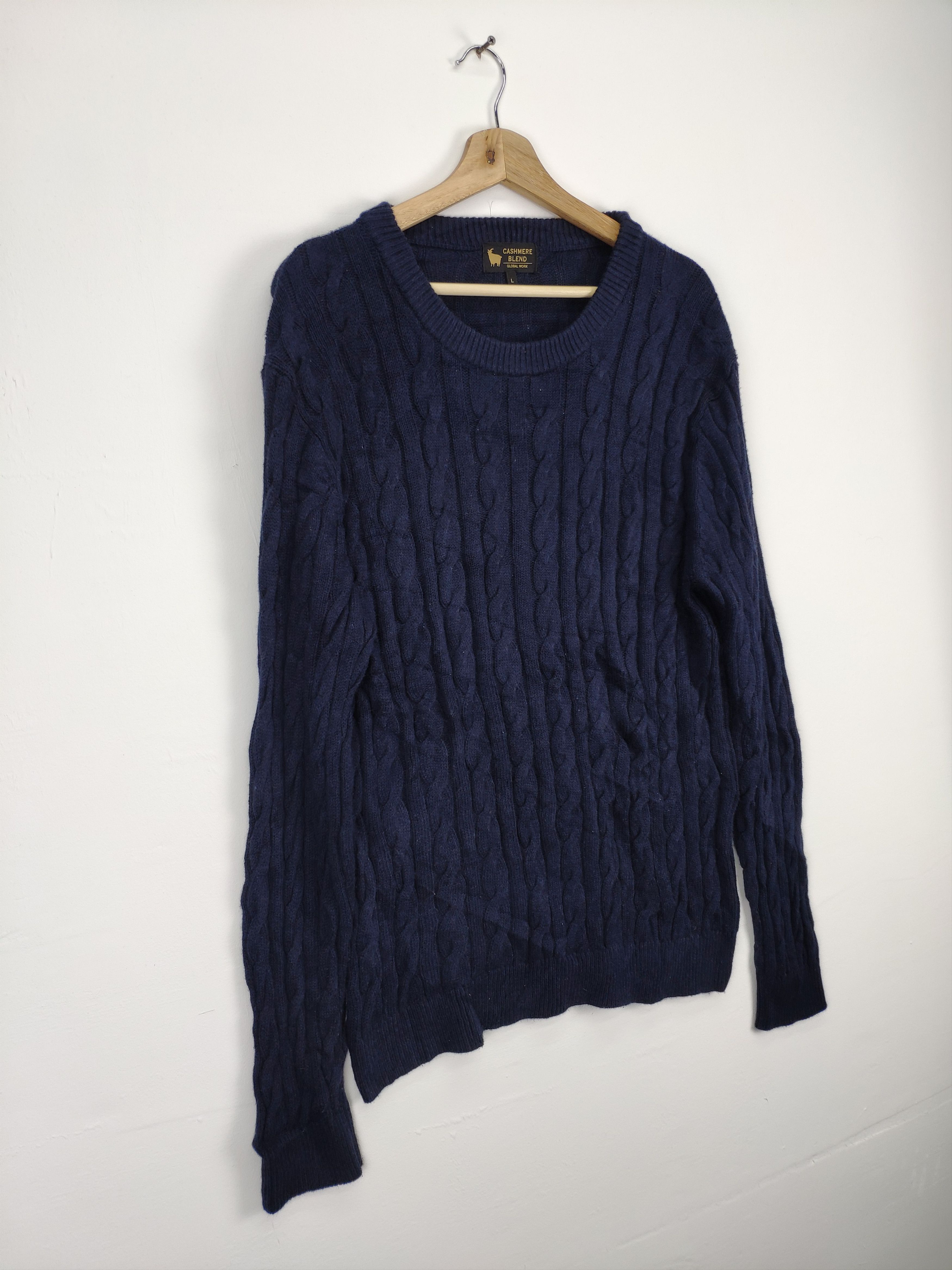 Global Work × Japanese Brand Steal 💥 Vintage Cashmere Cable Knit Sweater Global Work Size US L / EU 52-54 / 3 - 3 Thumbnail