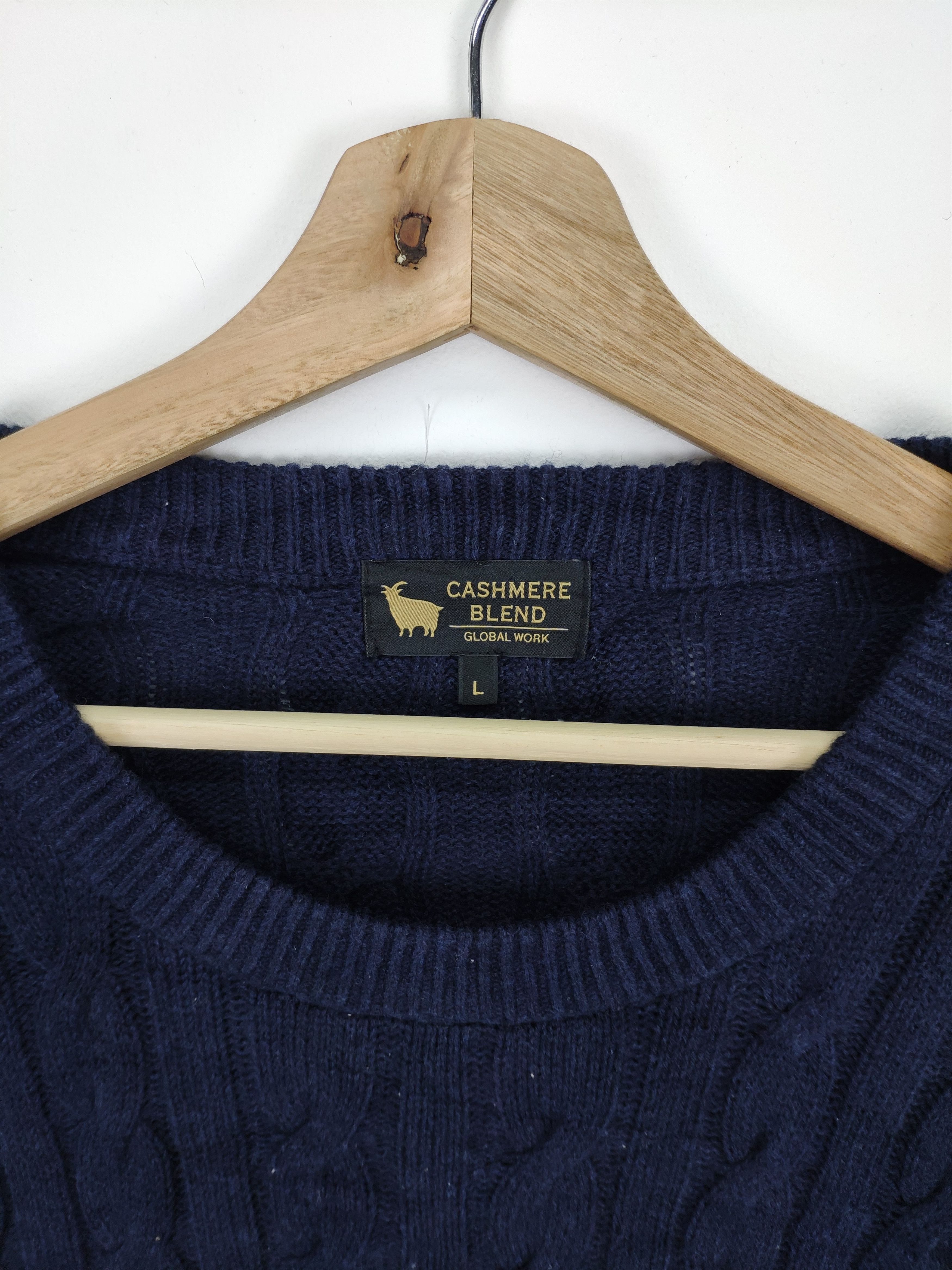 Global Work × Japanese Brand Steal 💥 Vintage Cashmere Cable Knit Sweater Global Work Size US L / EU 52-54 / 3 - 7 Thumbnail