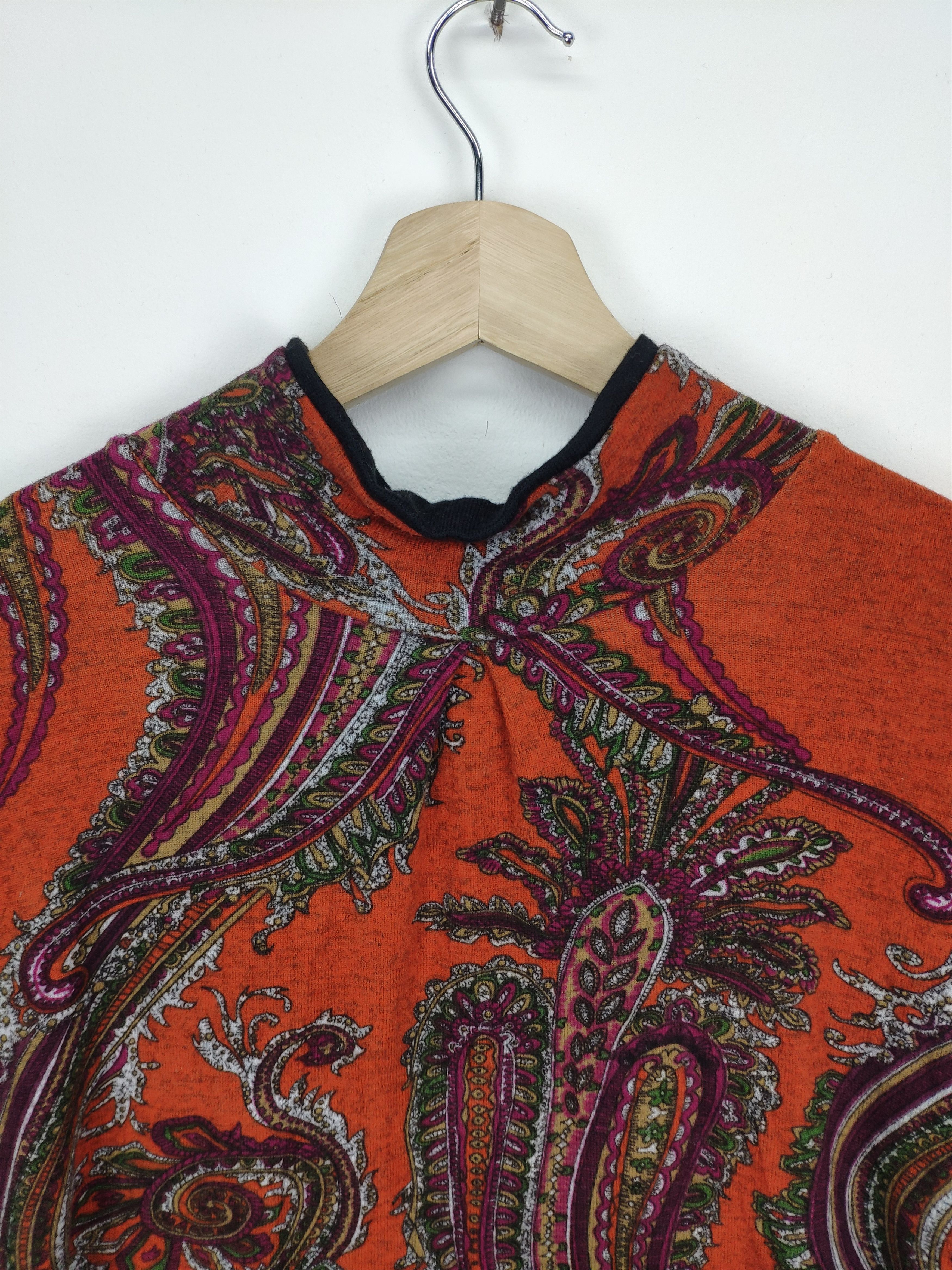 Aran Isles Knitwear × Vintage Women Long Sleeve Shirt Paisley Art Fullprint Size M / US 6-8 / IT 42-44 - 10 Thumbnail