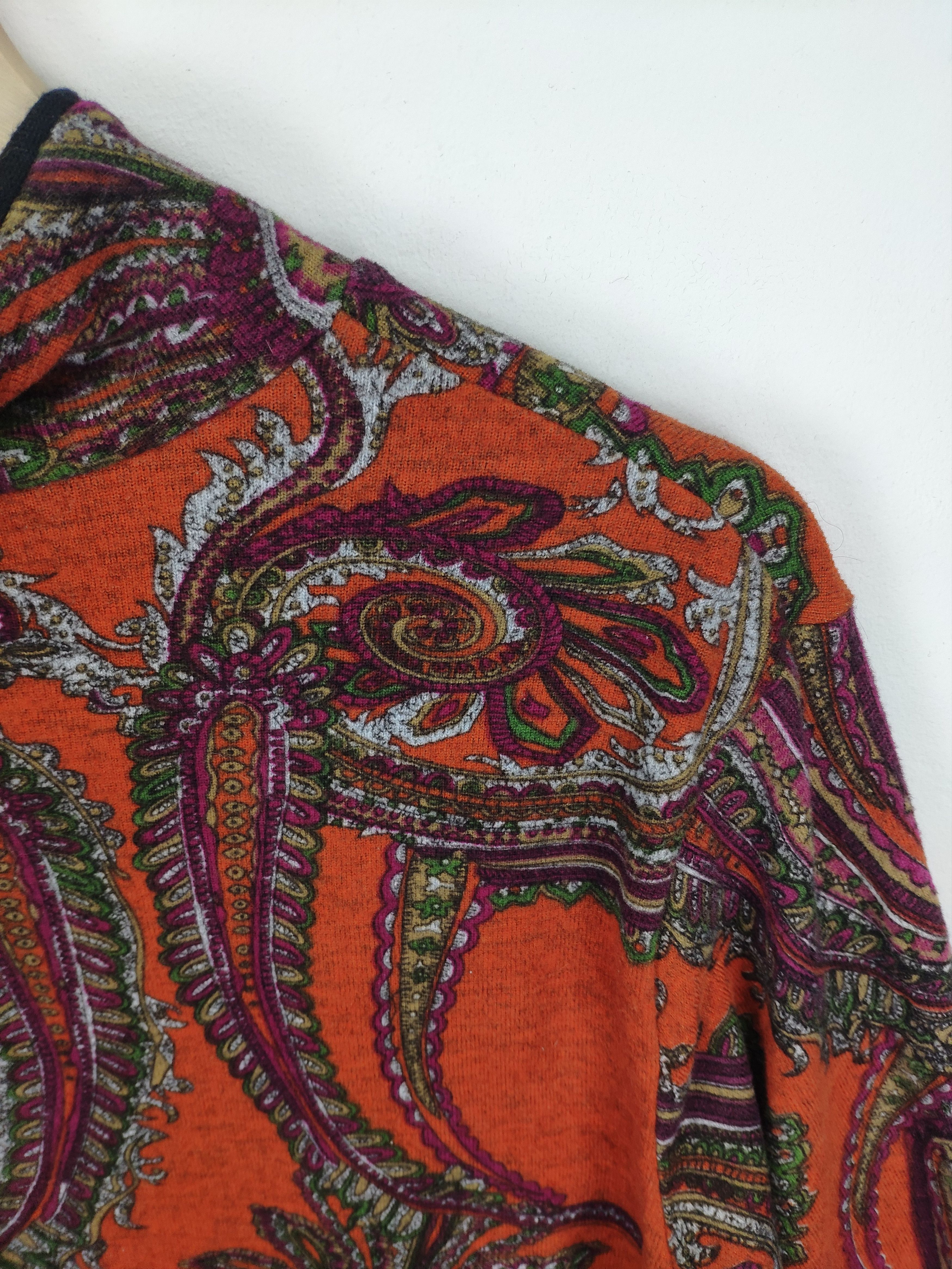 Aran Isles Knitwear × Vintage Women Long Sleeve Shirt Paisley Art Fullprint Size M / US 6-8 / IT 42-44 - 7 Thumbnail