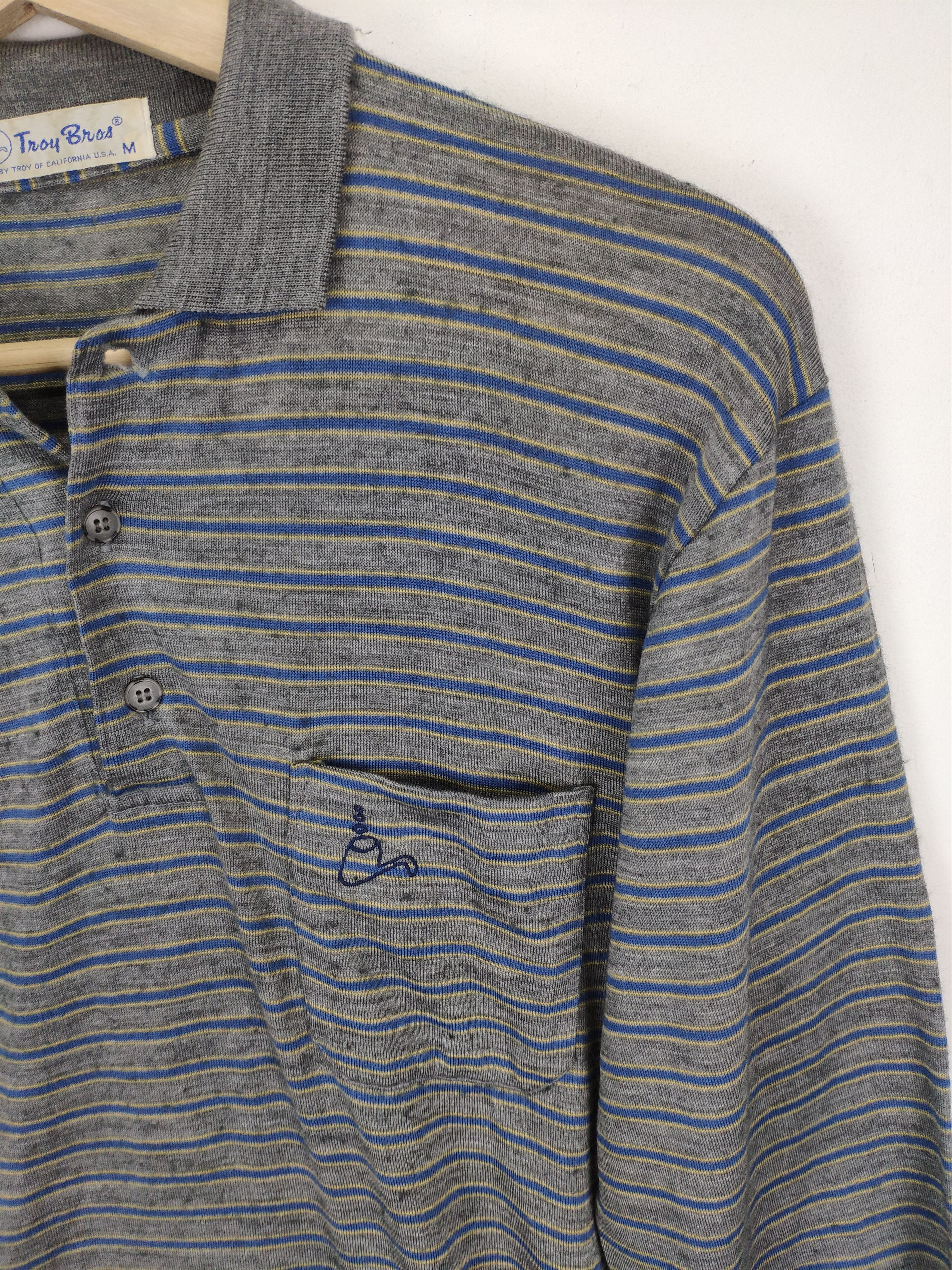 Japanese Brand Vintage Wool Polo Shirt Long Sleeve Troy Bros Size US S / EU 44-46 / 1 - 8 Thumbnail