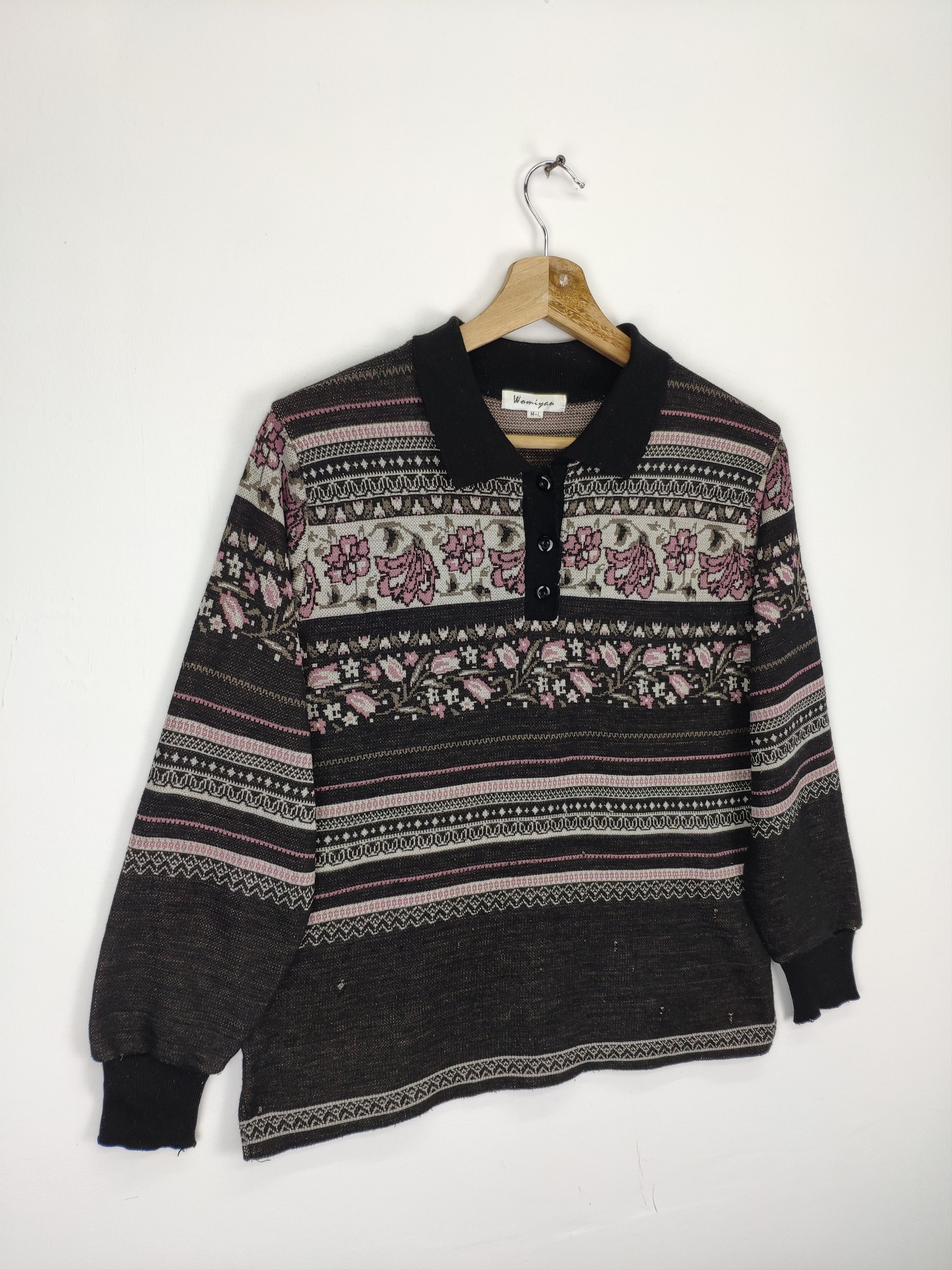 Designer × Japanese Brand × Vintage Vintage Polo Shirt Flower Motif Size M / US 6-8 / IT 42-44 - 3 Thumbnail