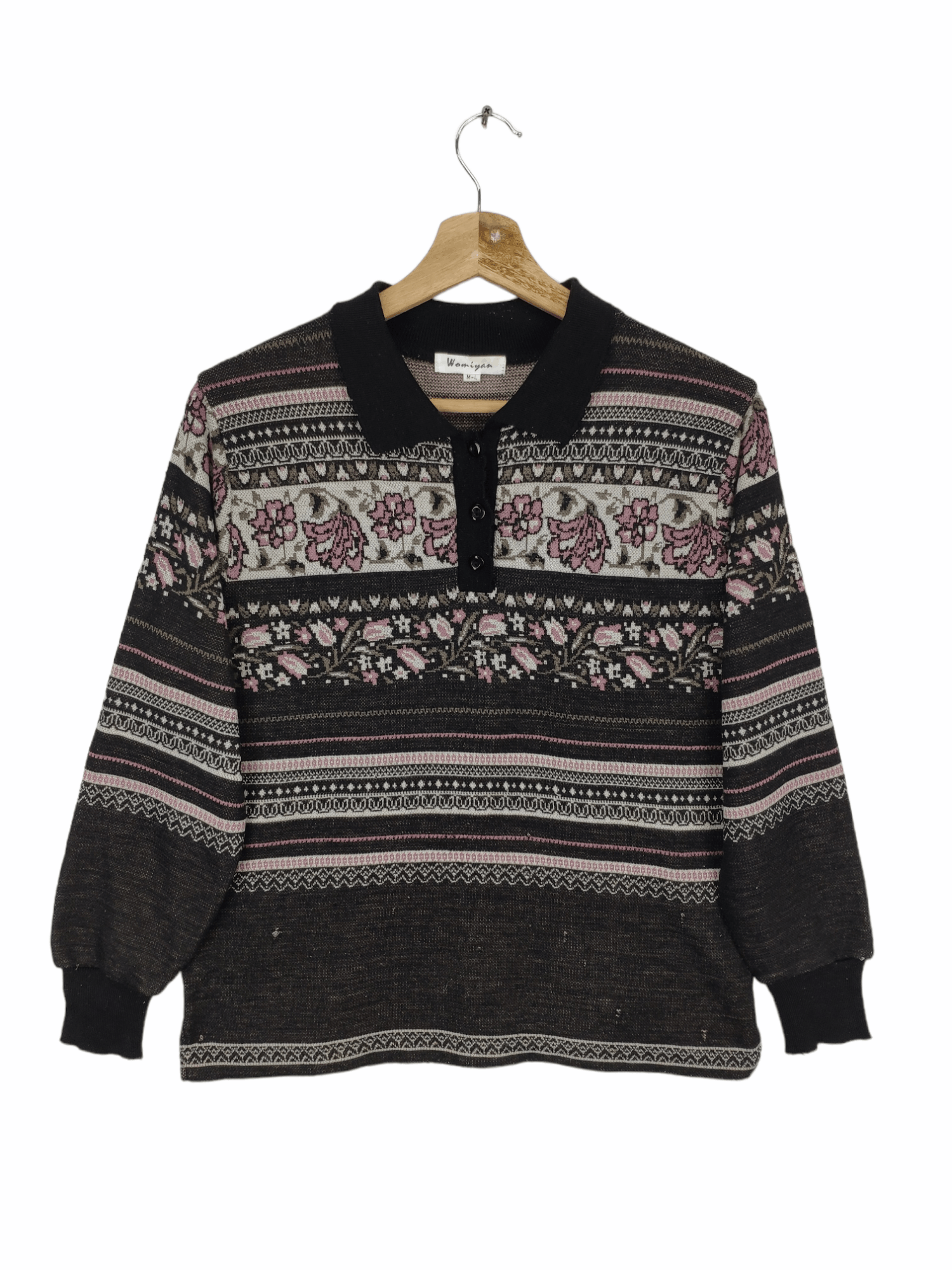 Designer × Japanese Brand × Vintage Vintage Polo Shirt Flower Motif Size M / US 6-8 / IT 42-44 - 1 Thumbnail