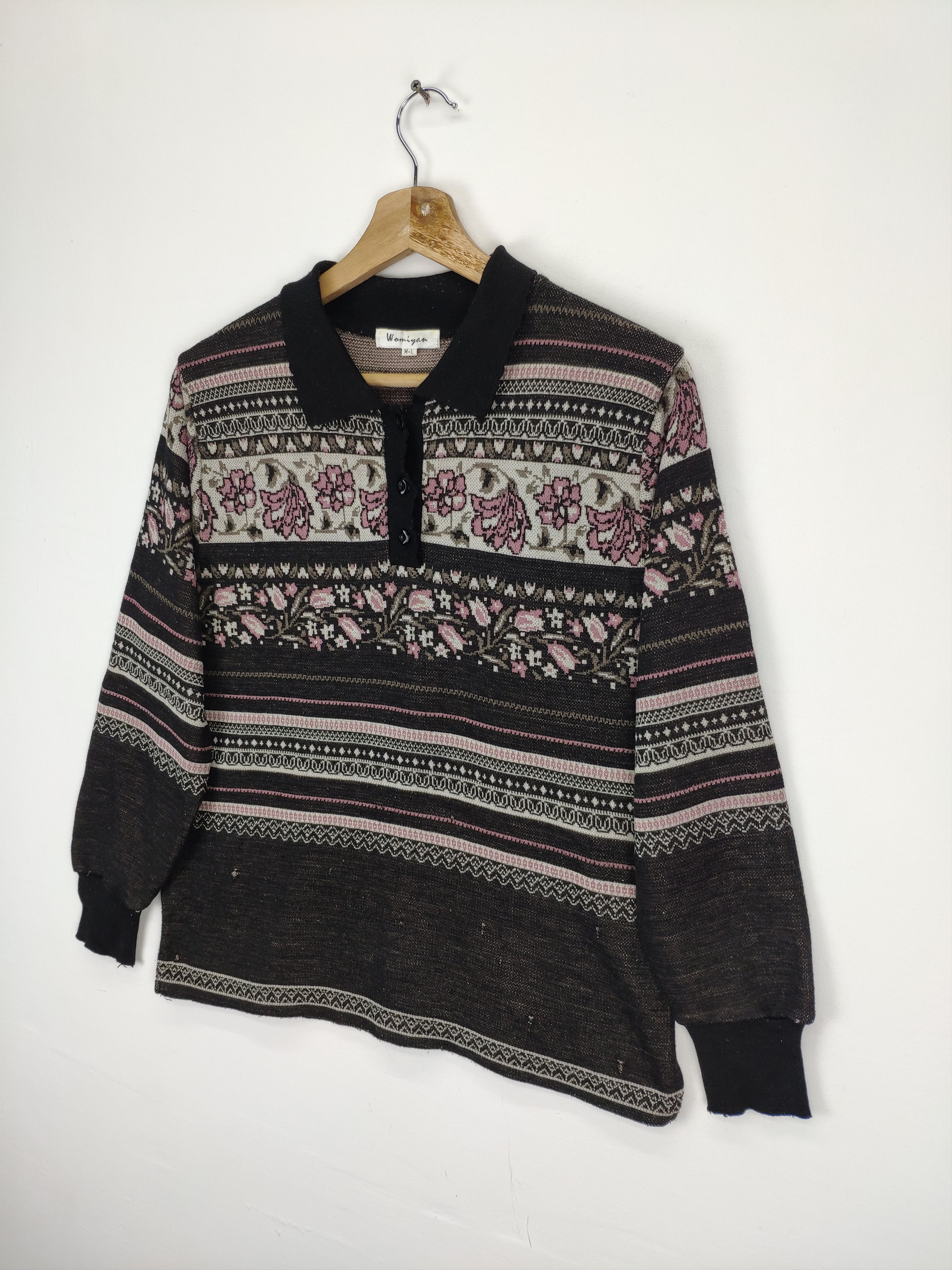 Designer × Japanese Brand × Vintage Vintage Polo Shirt Flower Motif Size M / US 6-8 / IT 42-44 - 2 Thumbnail