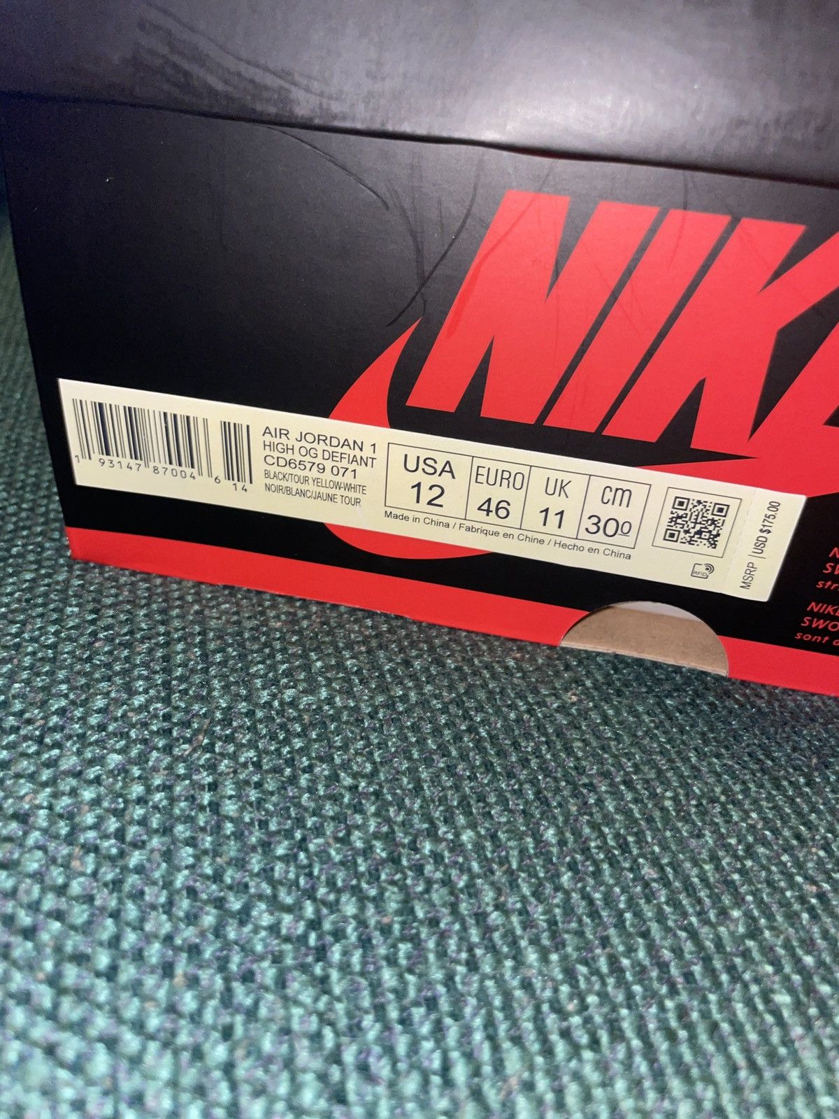 Nike Air Jordan 1 High OG ‘Defiant Yellow’ Size US 12 / EU 45 - 7 Thumbnail