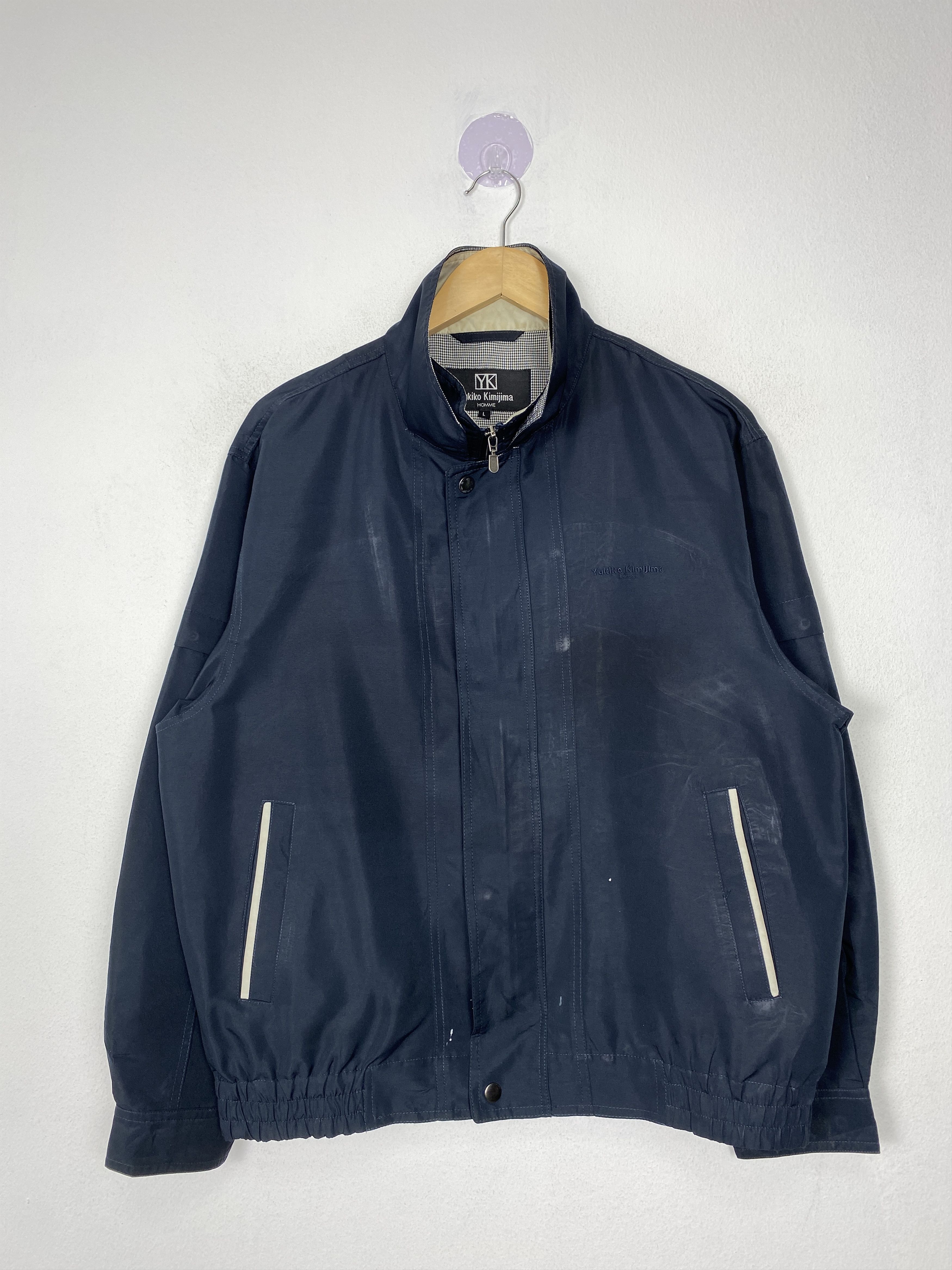 image of Vintage Yukiko Kimijima Zip Up Jacket in Dark Blue, Men's (Size Medium)