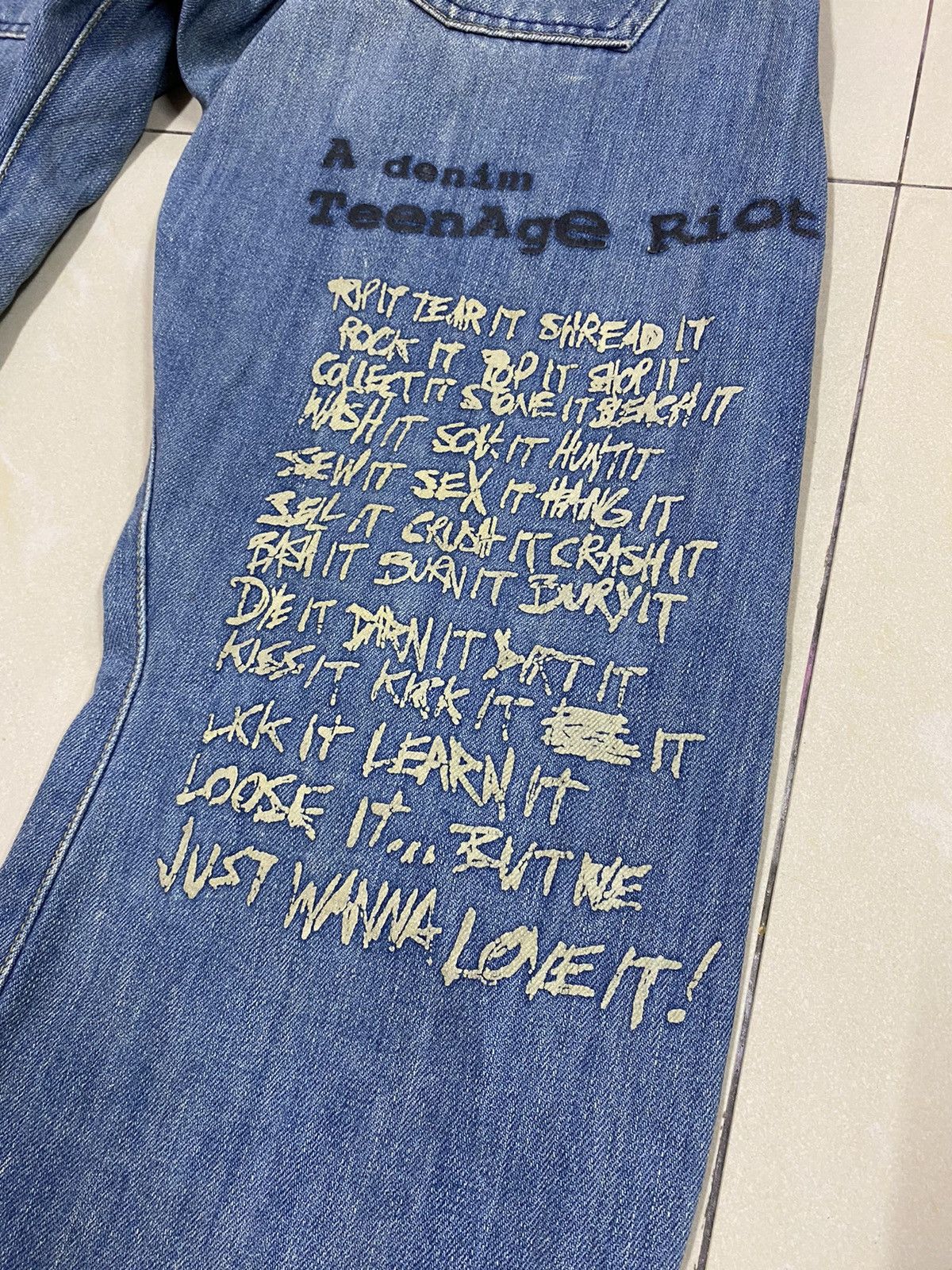 Levi's Levis Engineered With Script A Teenage Riots Denim Size US 30 / EU 46 - 1 Thumbnail